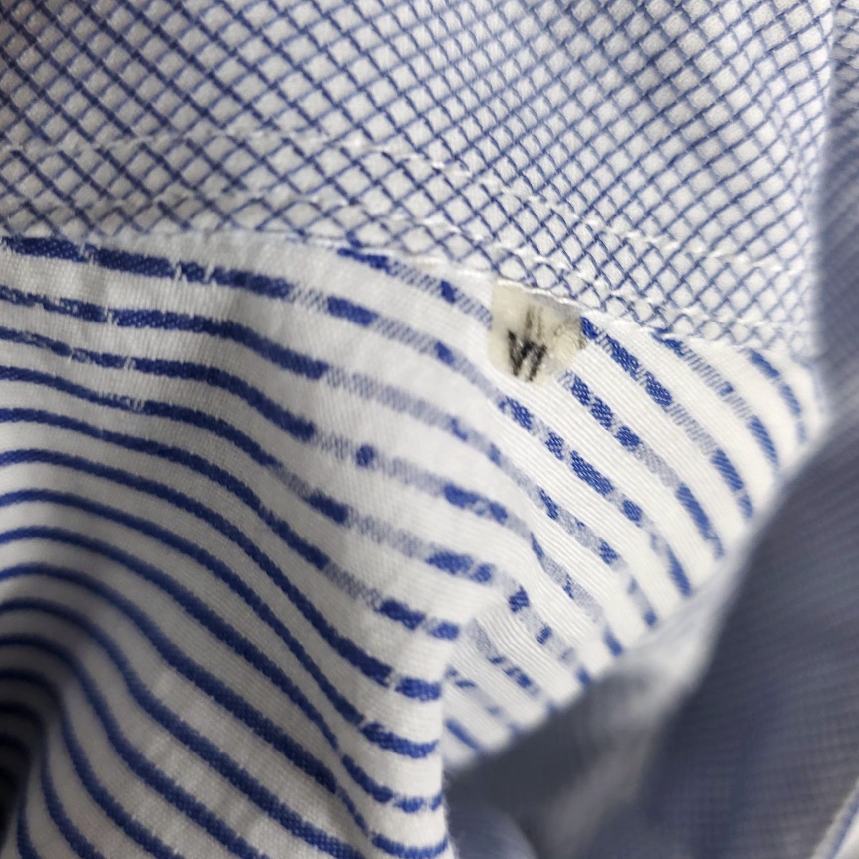 BUGATCHI Bugatchi Shirt Mens XL Blue Striped Floral Shaped Fit Button Up Long Sleeve Size US XL / EU 56 / 4 - 7 Thumbnail