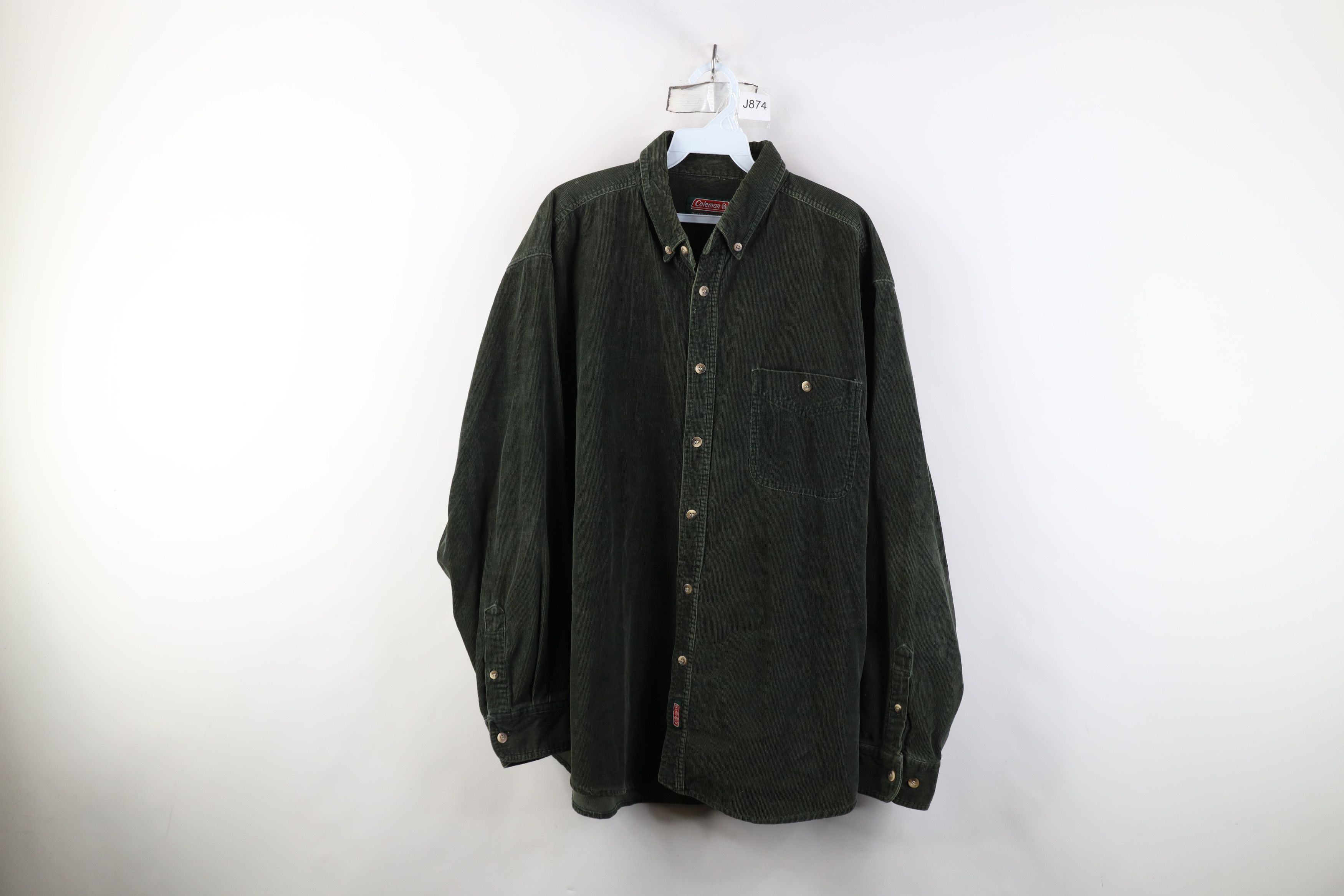 Vintage Vintage 90s Streetwear Collared Button Down Shirt Green Size US XL / EU 56 / 4 - 1 Thumbnail