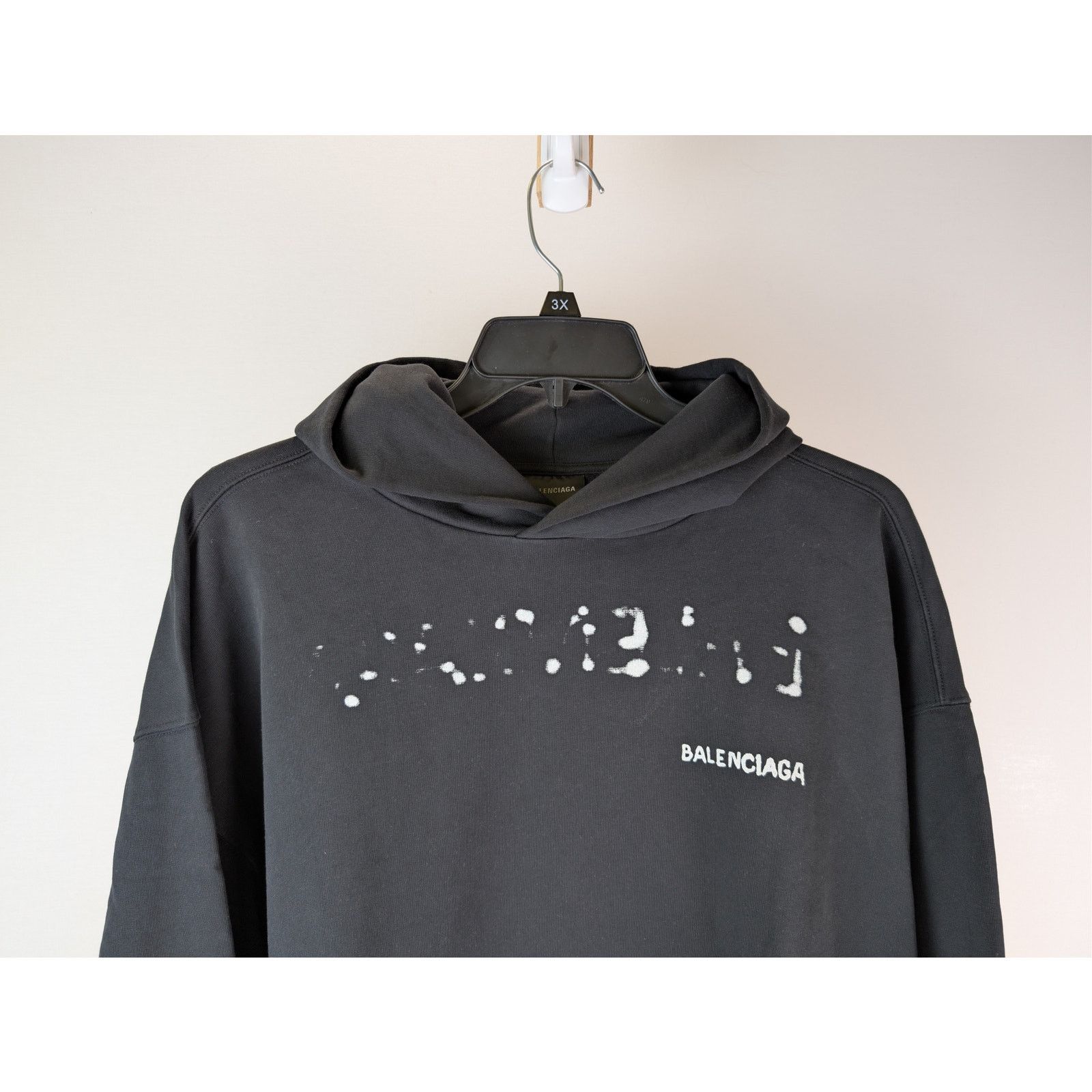 Balenciaga o1rshd1 Hand-Drawn Logo Cotton Hoodie in black Size US L / EU 52-54 / 3 - 3 Thumbnail