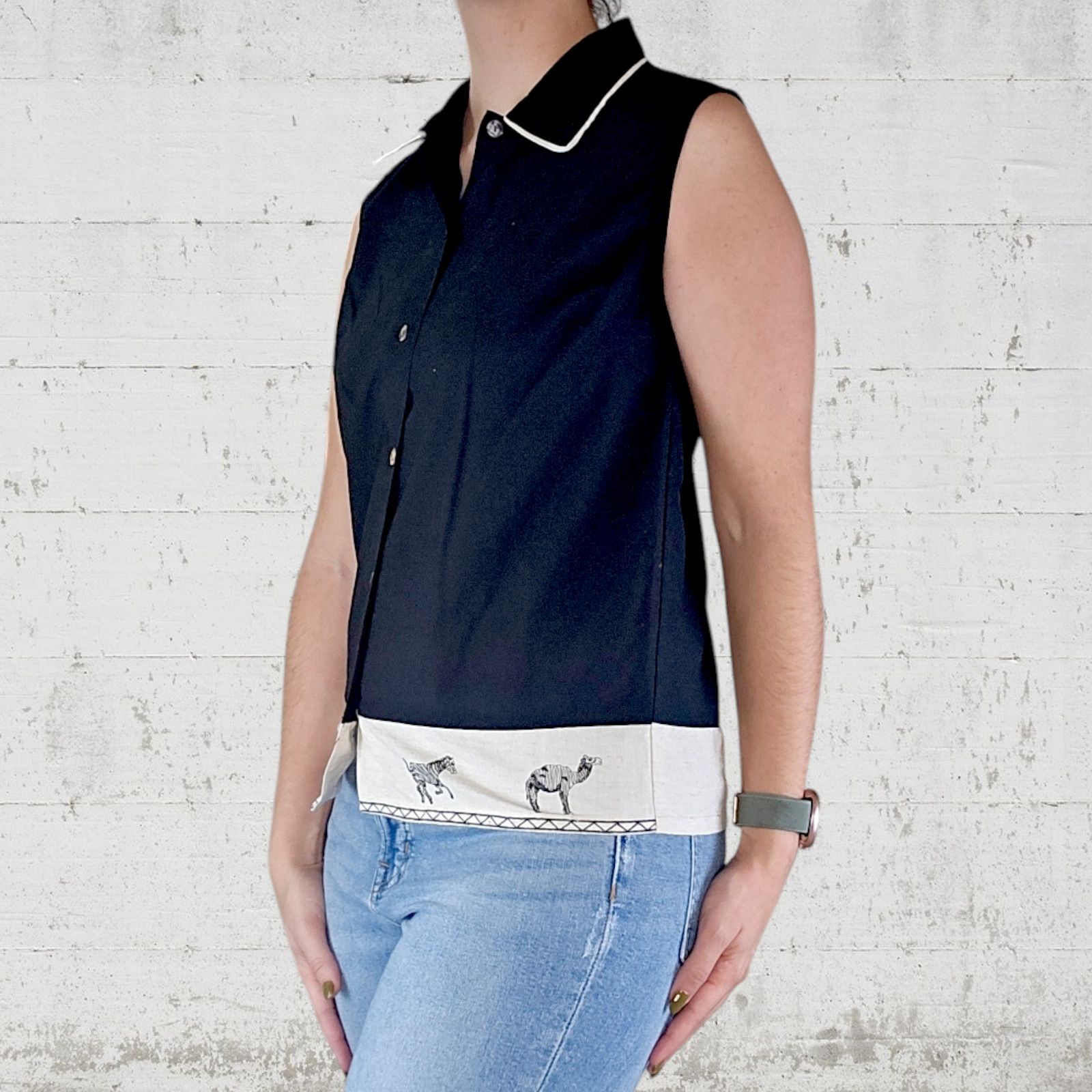Cabin Creek Vintage Black Safari Sleeveless Button Up Size Medium Size M / US 6-8 / IT 42-44 - 3 Thumbnail