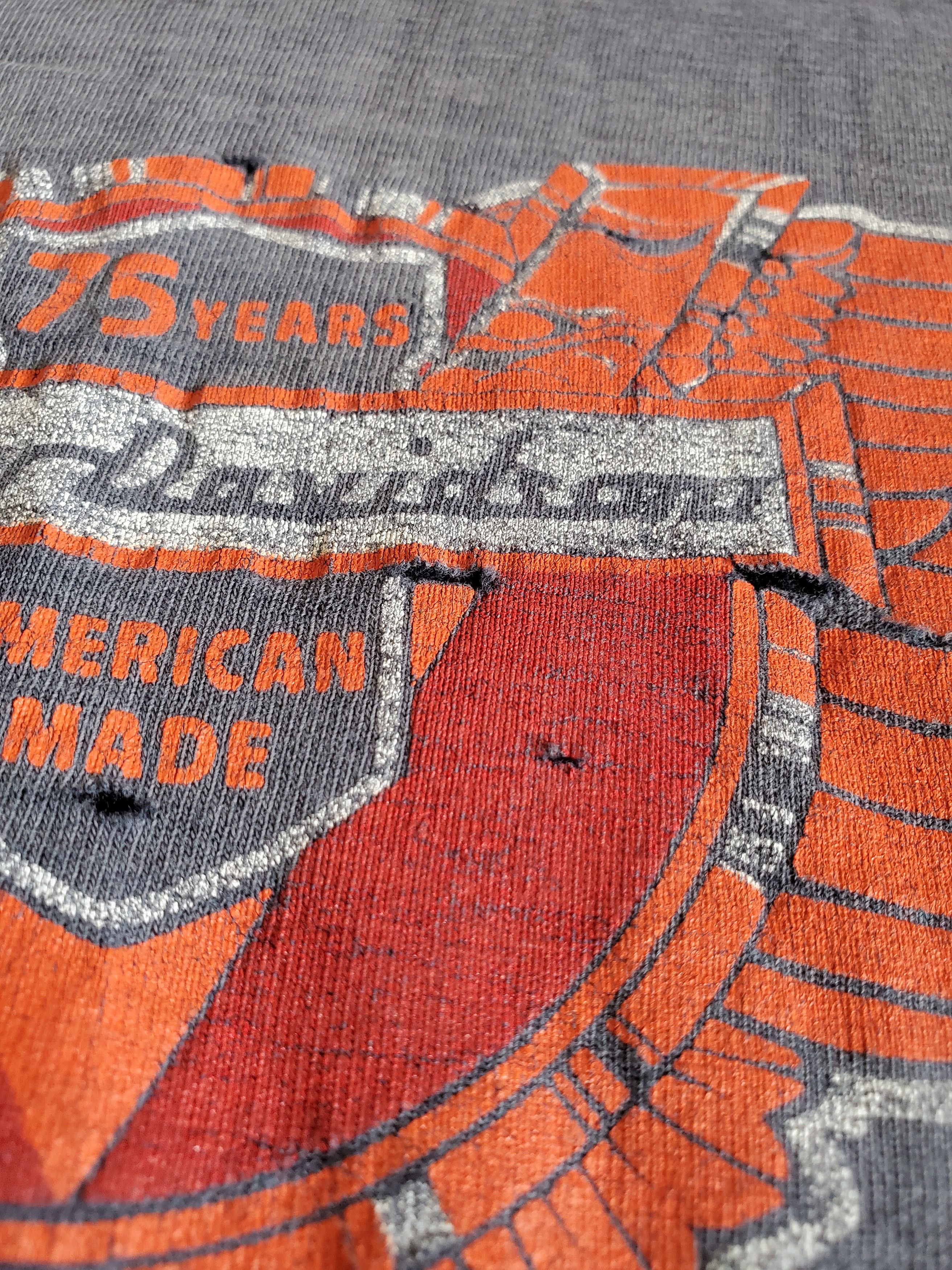Harley Davidson × Vintage Vintage 75th anniversary Harley Davidson 1980 thrashed Size US M / EU 48-50 / 2 - 7 Thumbnail