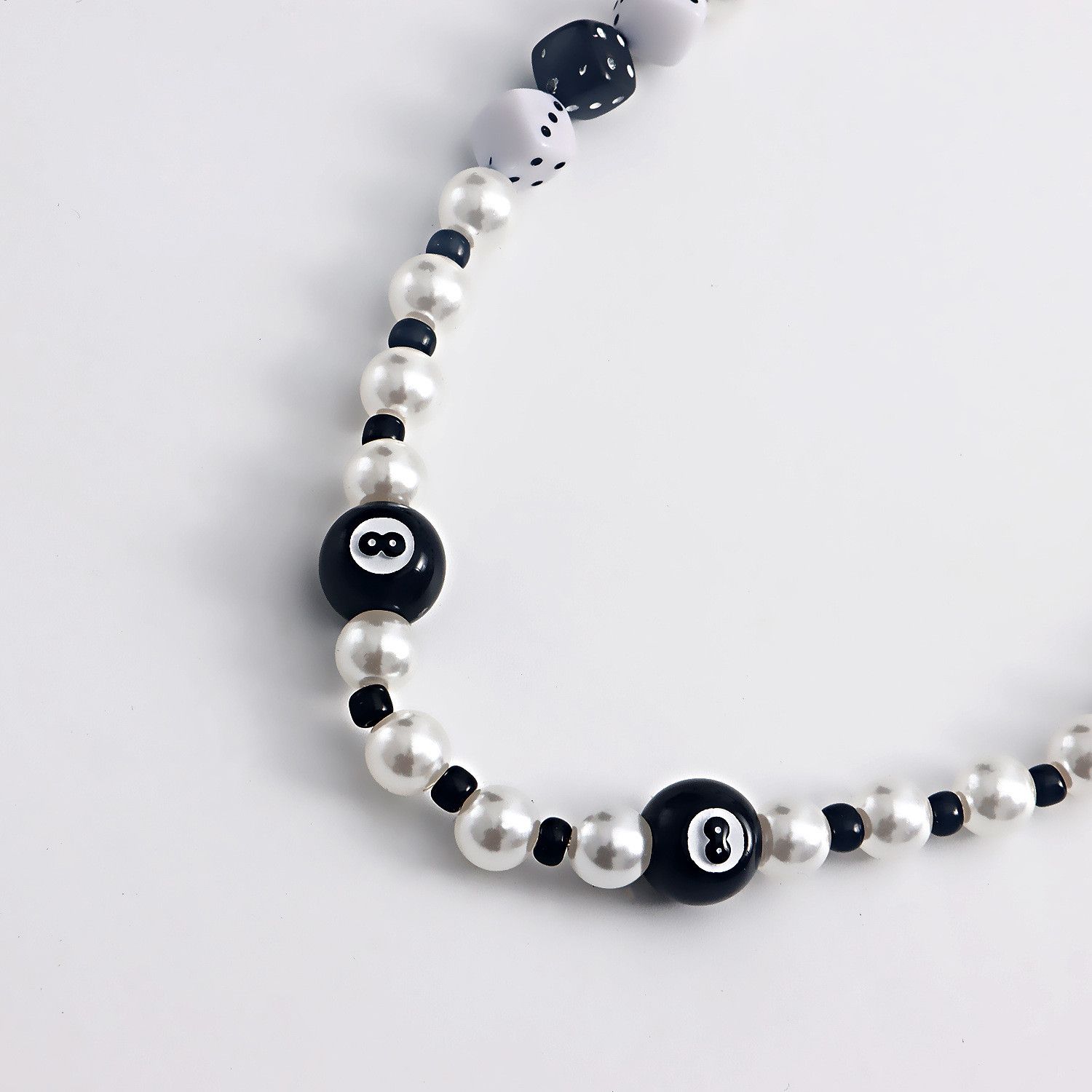 Jewelry Black Billiard Dice Pearl Necklaces Size ONE SIZE - 2 Thumbnail