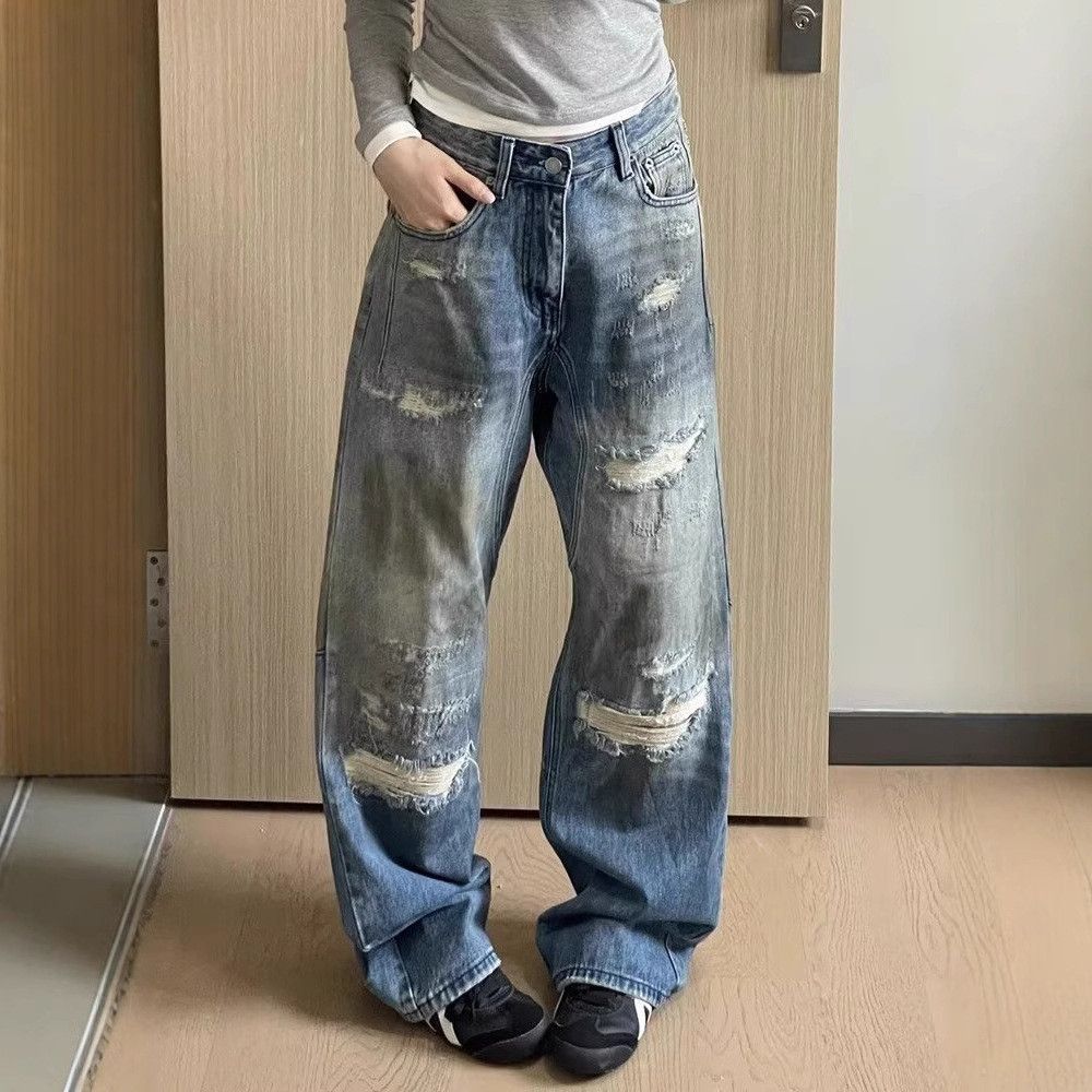 Japanese Brand × Jean Baggy Jeans Fake Holes Size US 29 - 1 Thumbnail