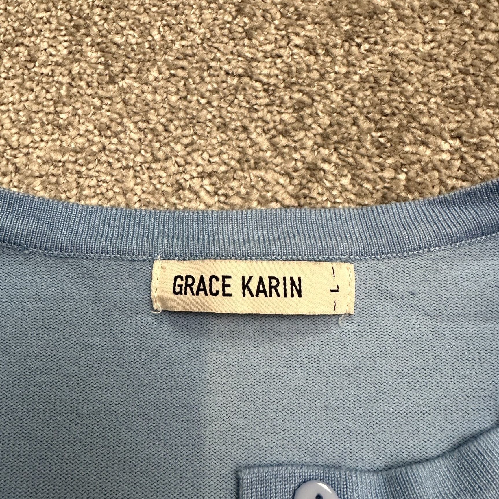 Vintage Grace Karin Cardigan Sweater Women Large Blue Button Down Knit Casual Workwear Womens Size L / US 10 / IT 46 - 6 Thumbnail