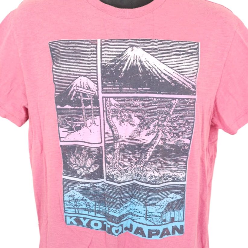 Vintage Free State Kyoto Japan T Shirt Mens Size Medium Pink Mount Fuji Travel Destination Tee Size US M / EU 48-50 / 2 - 2 Thumbnail