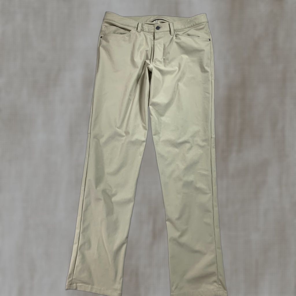 Lululemon ABC Classic Fit Pants Mens 34x33 Warpstreme 4 Way Stretch Wacky Khaki Beige 34 Mens Pants