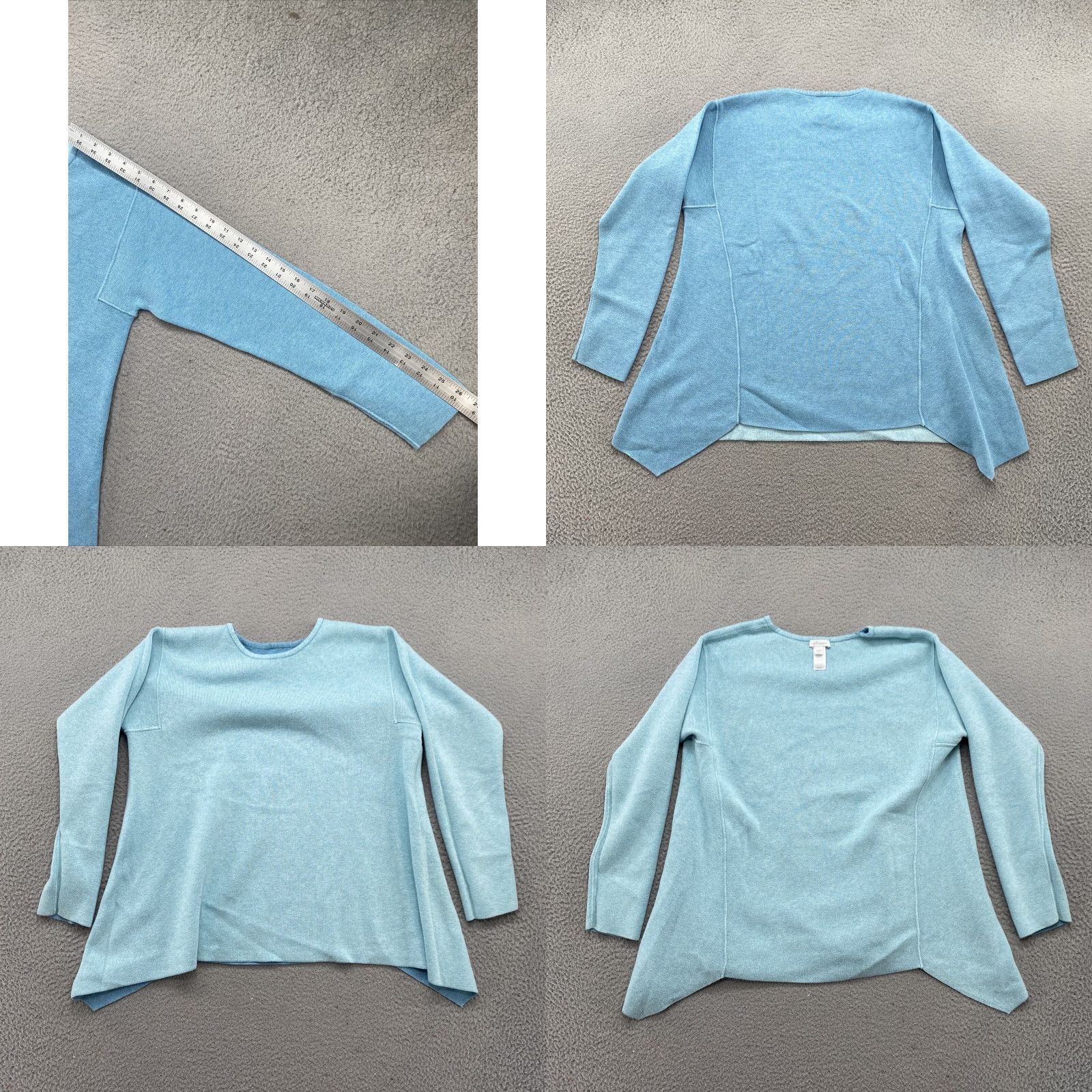 J. Jill J. Jill Blue Reversible Round Neck Long Sleeve Knit Sweater M Womens Pullover Casual Long Sleeve Knit Sweater, Cotton, Solid, Modern, Collarless Size M / US 6-8 / IT 42-44 - 8 Thumbnail