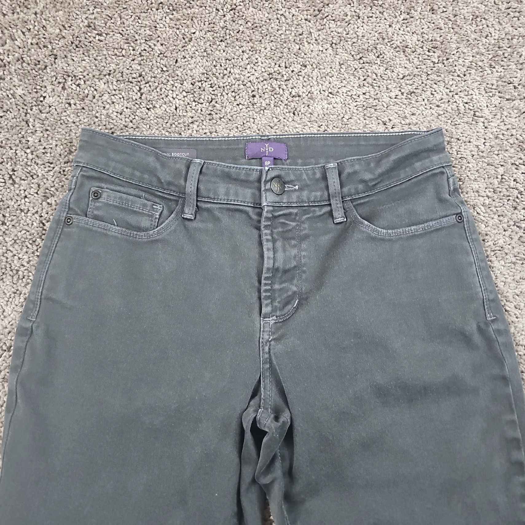 NYDJ NYDJ Jeans Womens 8P Gray Bootcut Mid Rise Stretch USA 27x29 Billie Size 30" / US 8 / IT 44 - 2 Thumbnail