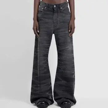 Japanese Brand Washed Wave Patterned Micro Flared Jeans Men Size US 31 - 1 Thumbnail