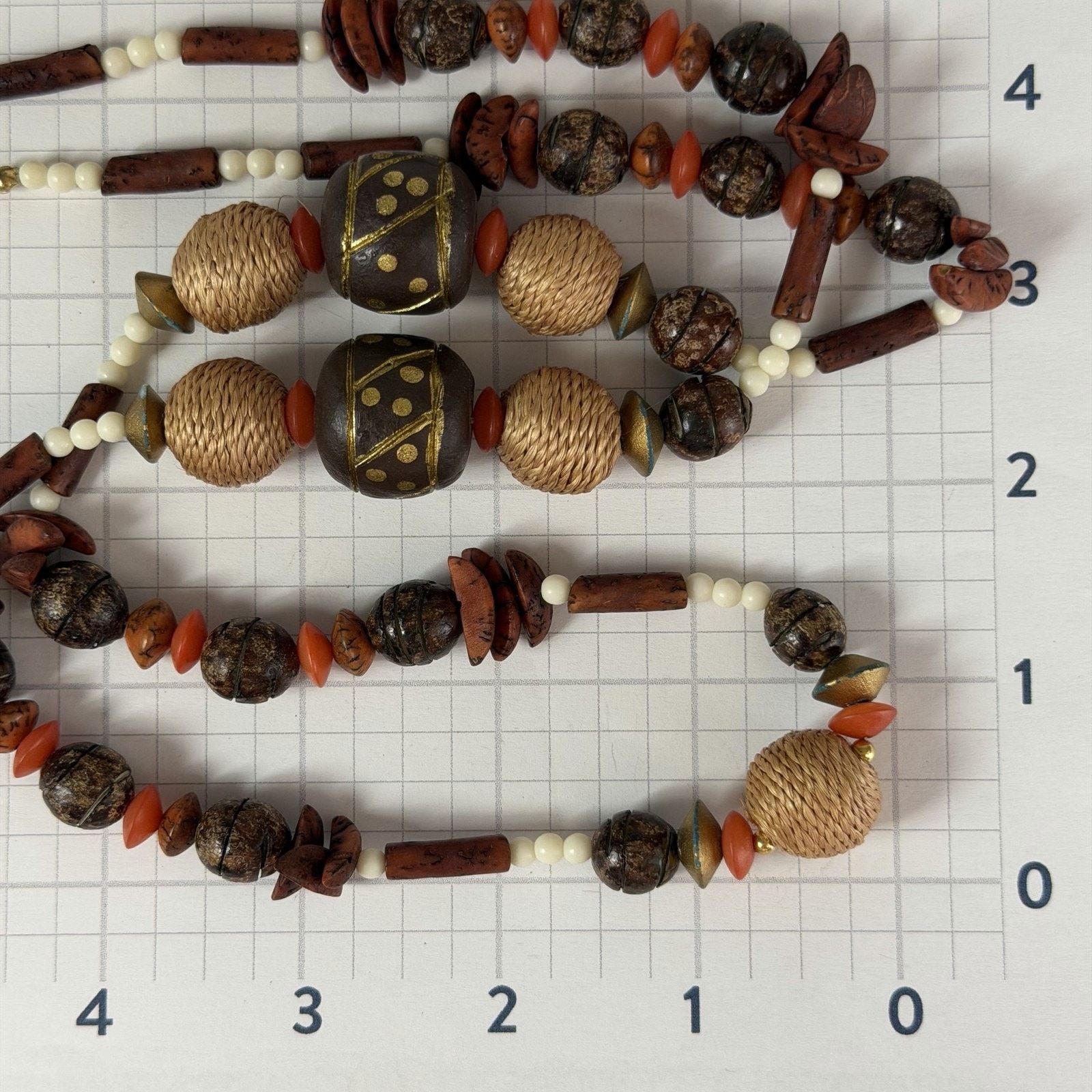 Other VTG 1980s Boho Earth-Tones Multi-Shape Beaded 34" Necklace Size ONE SIZE - 6 Thumbnail