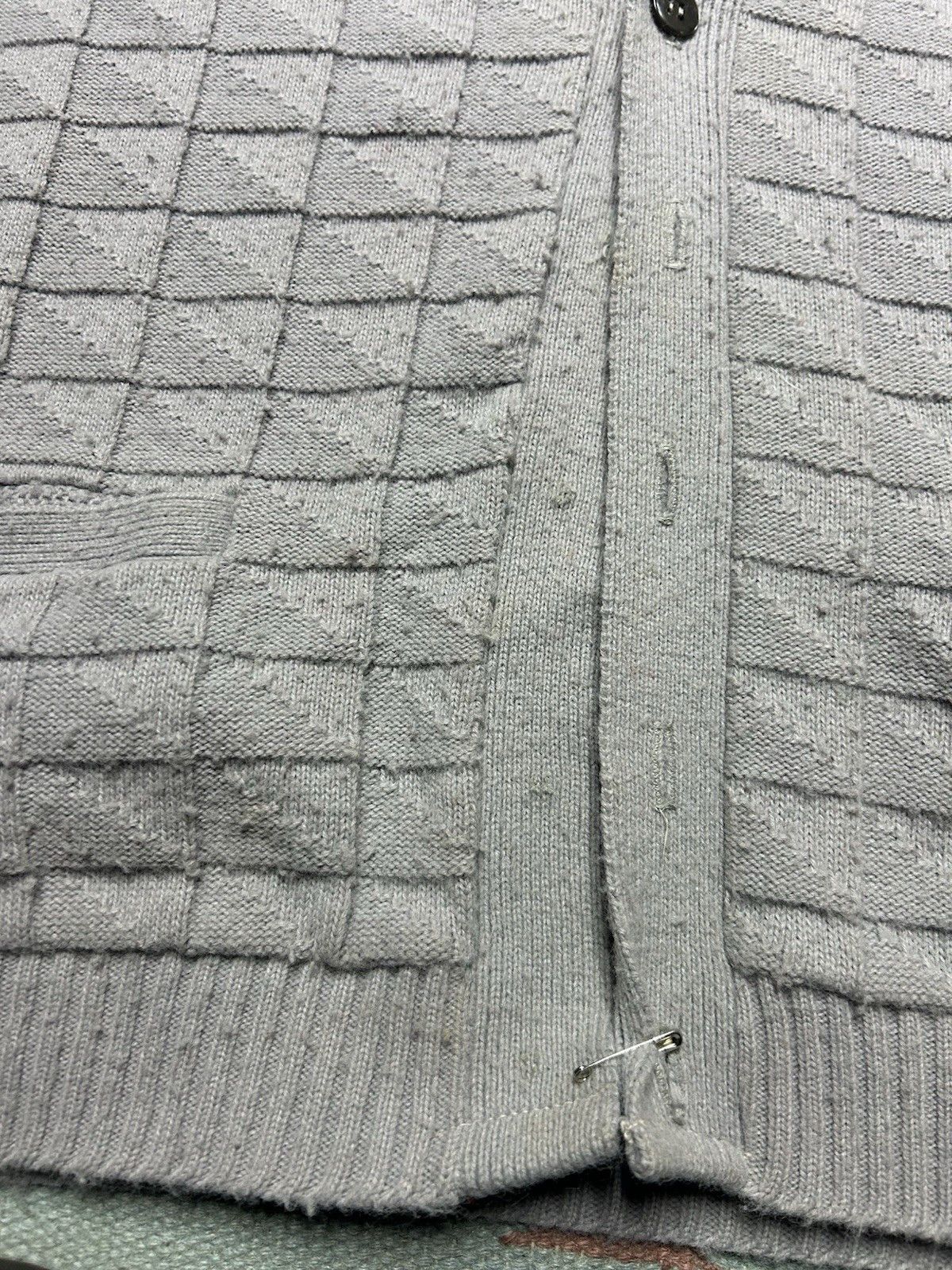 Vintage 70s knit cardigan sweater wool blend windowpane AS IS Large Size US L / EU 52-54 / 3 - 5 Thumbnail