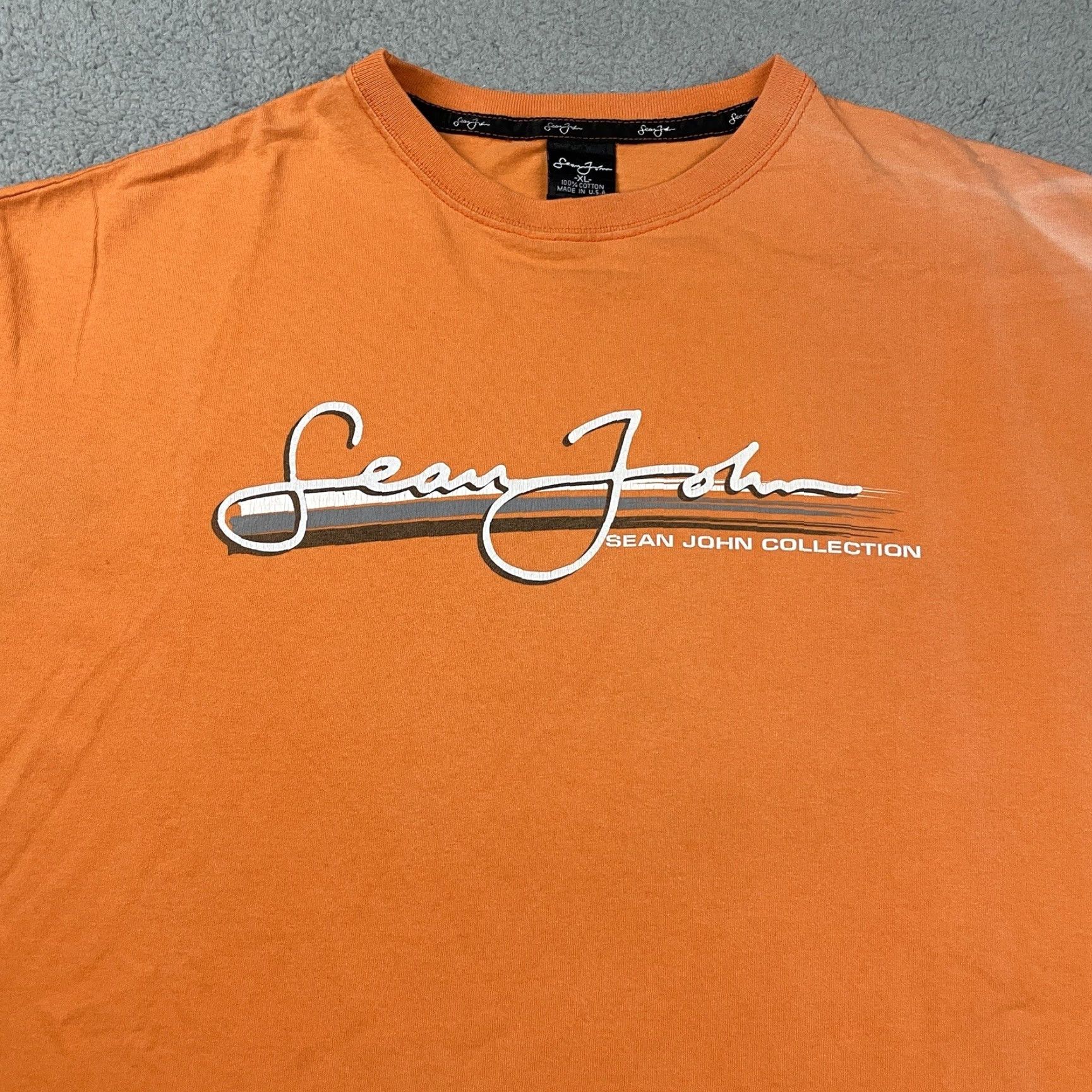 Sean John VINTAGE Sean John TShirt Adult XL Orange Hip Hop Streetwear Men’s Spell Out USA* Size US XL / EU 56 / 4 - 3 Thumbnail