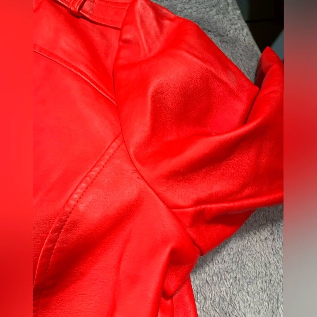 Vintage Riverdale Cherry Faux Leather Moto Jacket Women L Red Serpents South Side Large Size L / US 10 / IT 46 - 4 Thumbnail