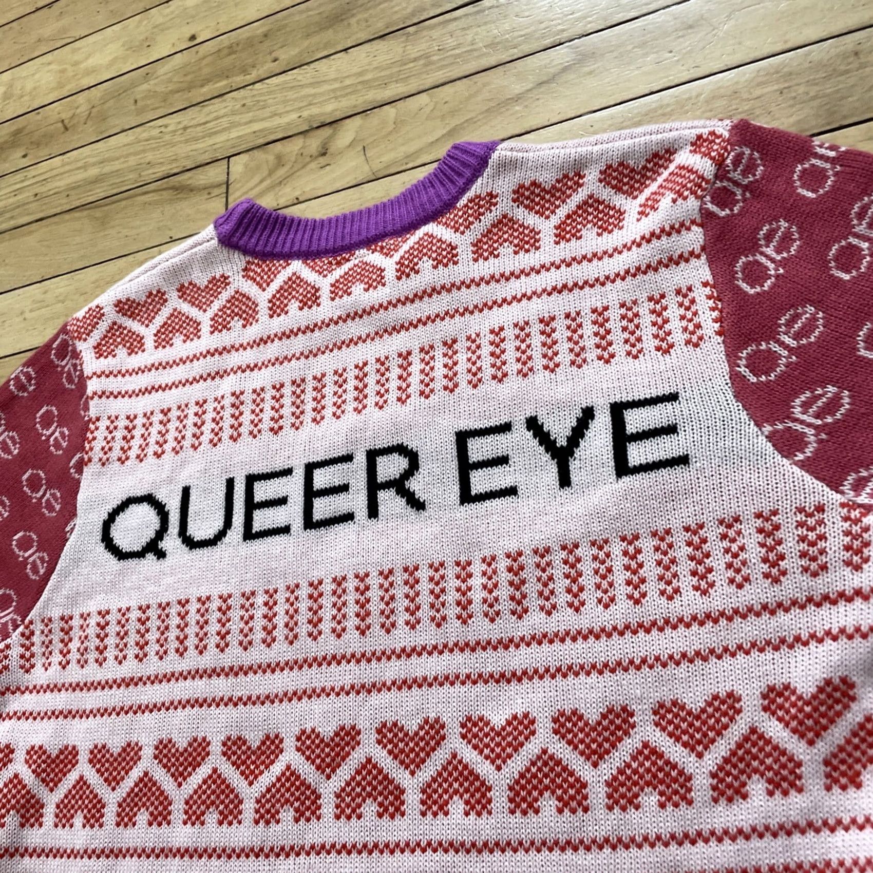 Pinko NETFLIX Sweater XL Pink Peach Knit Crew Neck Unisex Adults Long Sleeve Geometric FairIsle Casual Party/Cocktail Size XL / US 12-14 / IT 48-50 - 5 Thumbnail