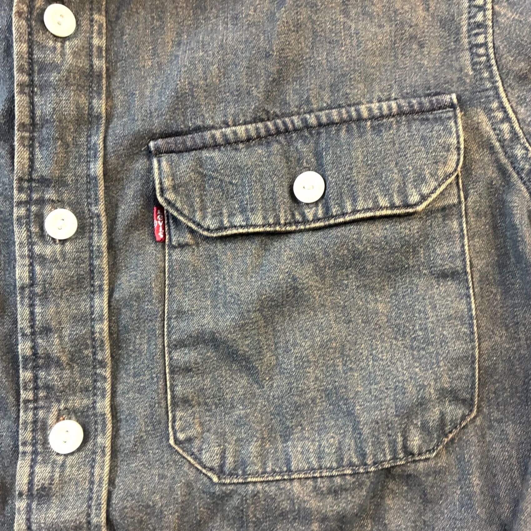 Levi's Levi's Shirt Mens Small Black Patina Dye Twill Worker Button Denim Double Pocket Size US S / EU 44-46 / 1 - 5 Thumbnail