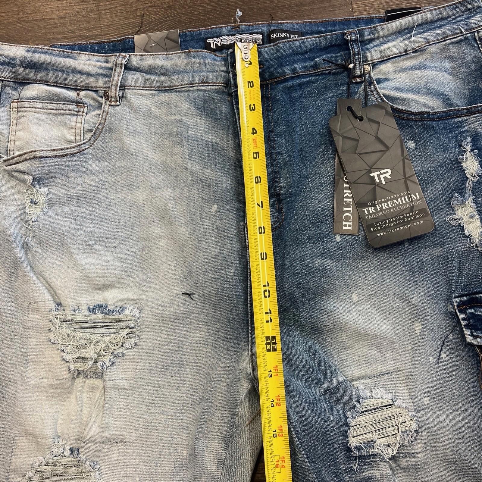 Other TR Premium Tailored Creation Denim Distress Cargo Shorts 42 Size US 42 / EU 58 - 9 Thumbnail