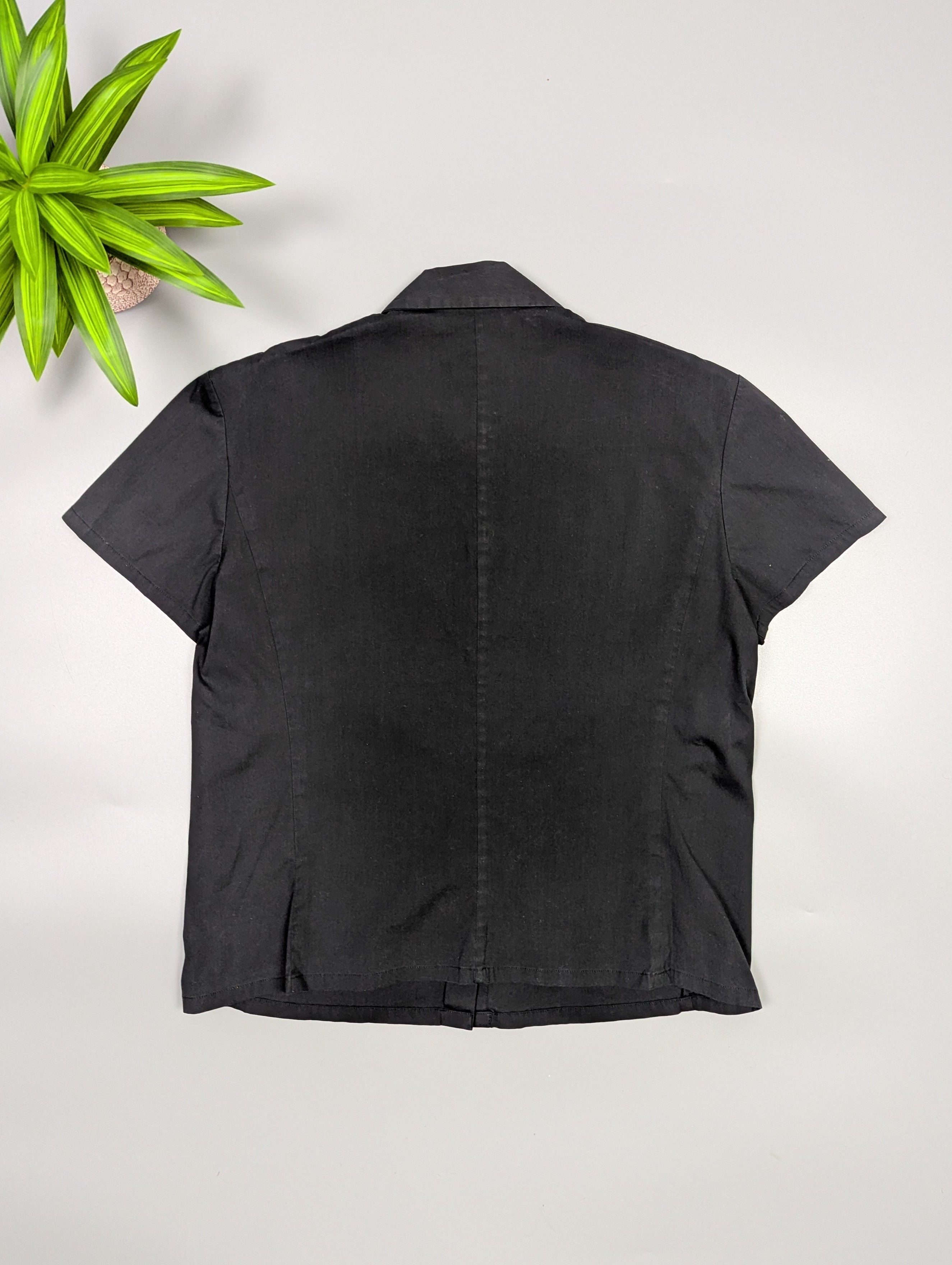 Max Mara S’Max Mara Black Snap Button Short Sleeve Top Minimalist Size M / US 6-8 / IT 42-44 - 12 Thumbnail