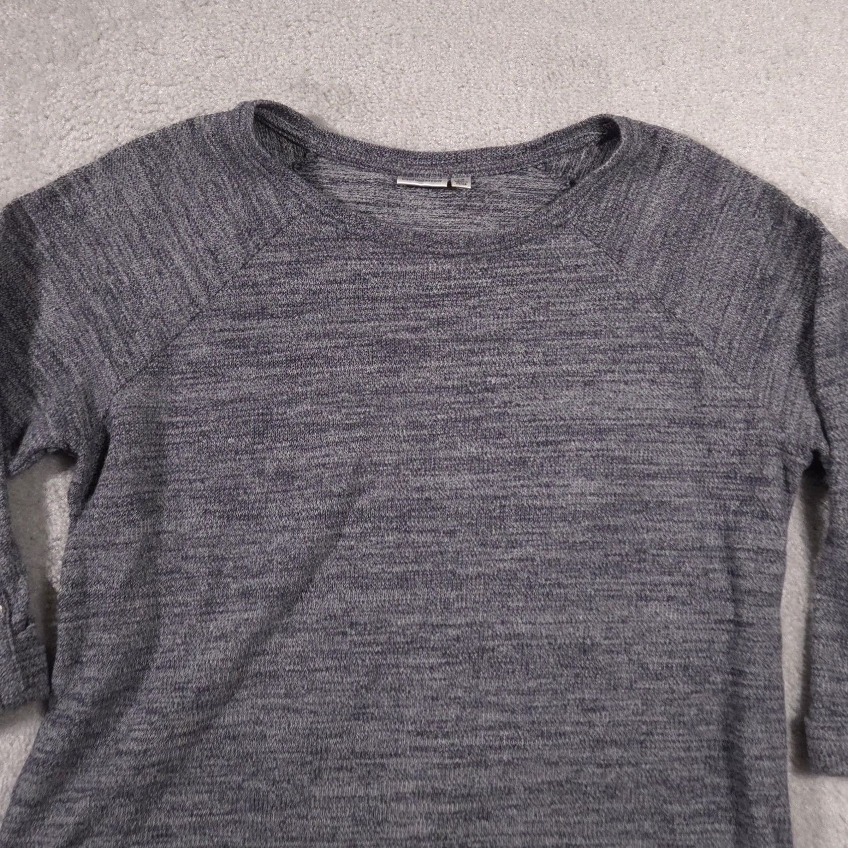 Croft & Barrow Croft & Barrow Sweater Womens 1X Gray Knit Raglan 3/4 Sleeve Roll Tab Pullover Size XL / US 12-14 / IT 48-50 - 4 Thumbnail
