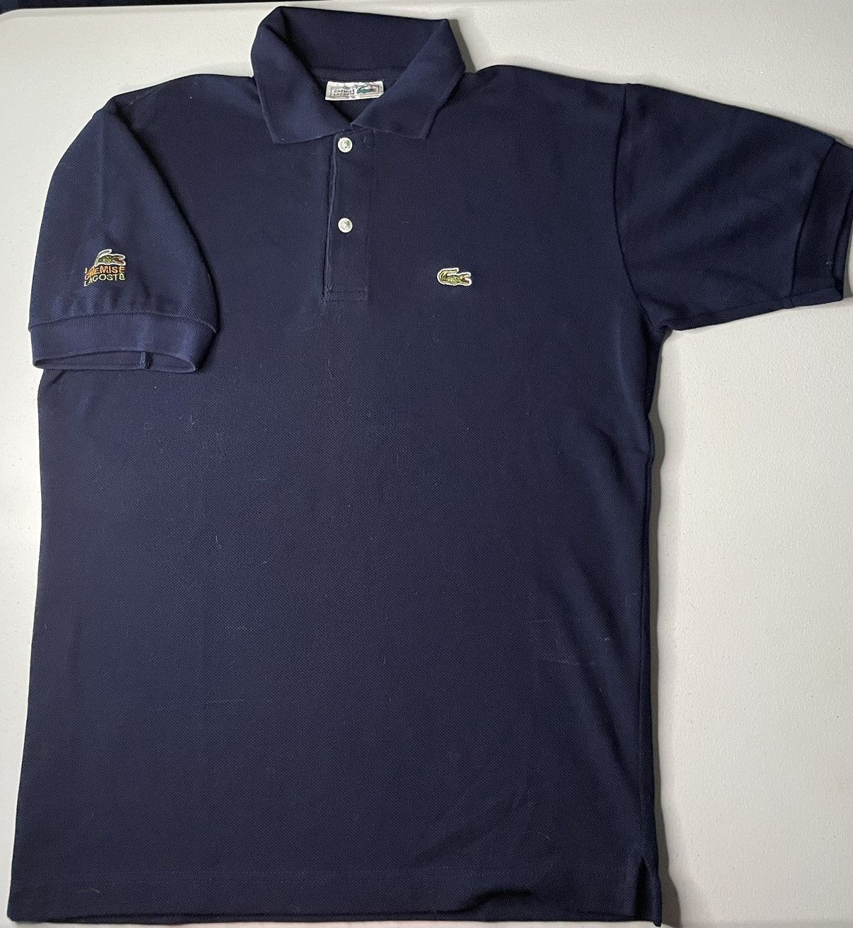 Lacoste Vintage Lacoste logo navy polo Shirt. Size US L / EU 52-54 / 3 - 3 Thumbnail