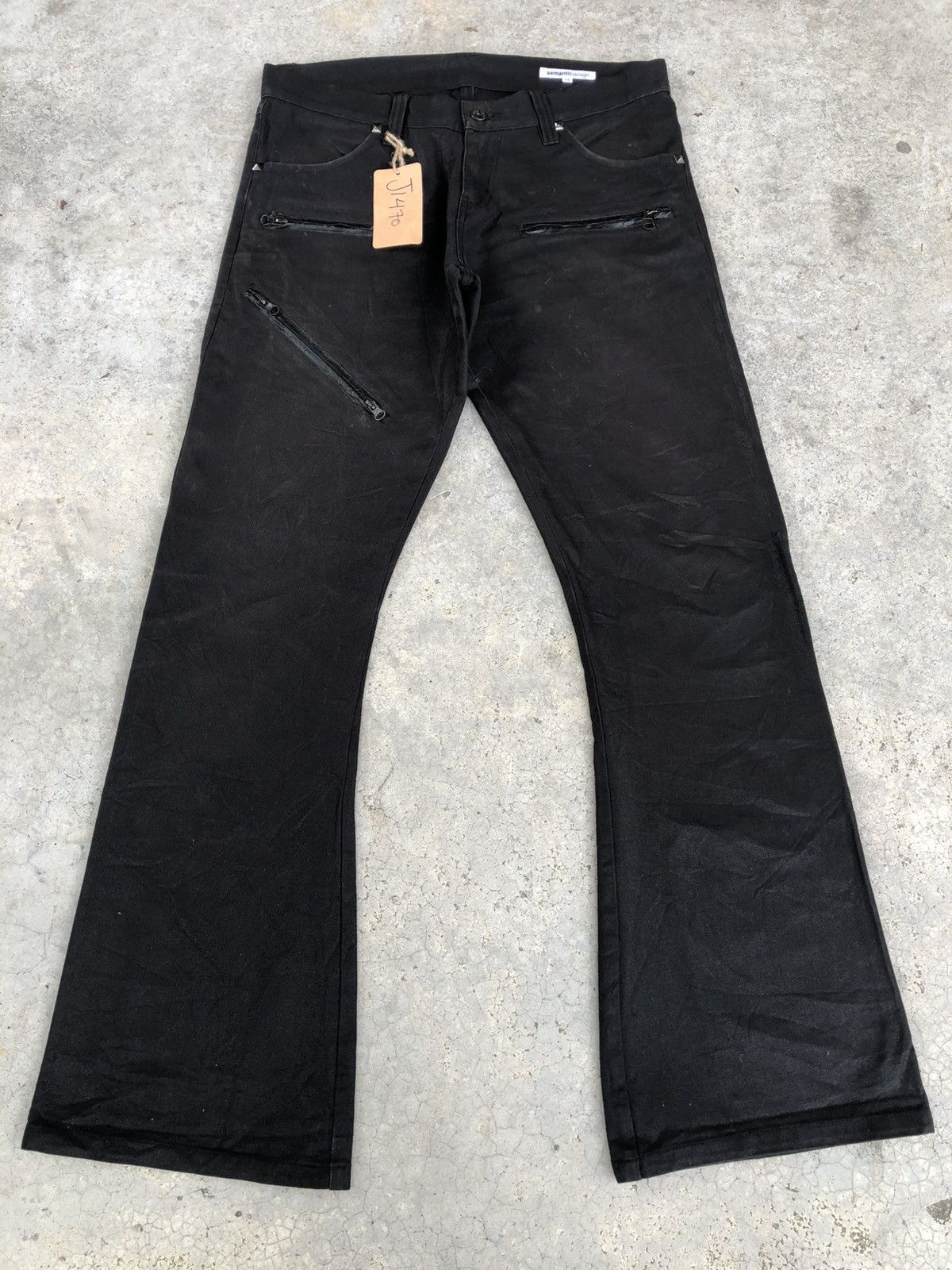 If Six Was Nine Semantic Design Flared Jeans Wax Jeans Size US 32 / EU 48 - 1 Thumbnail