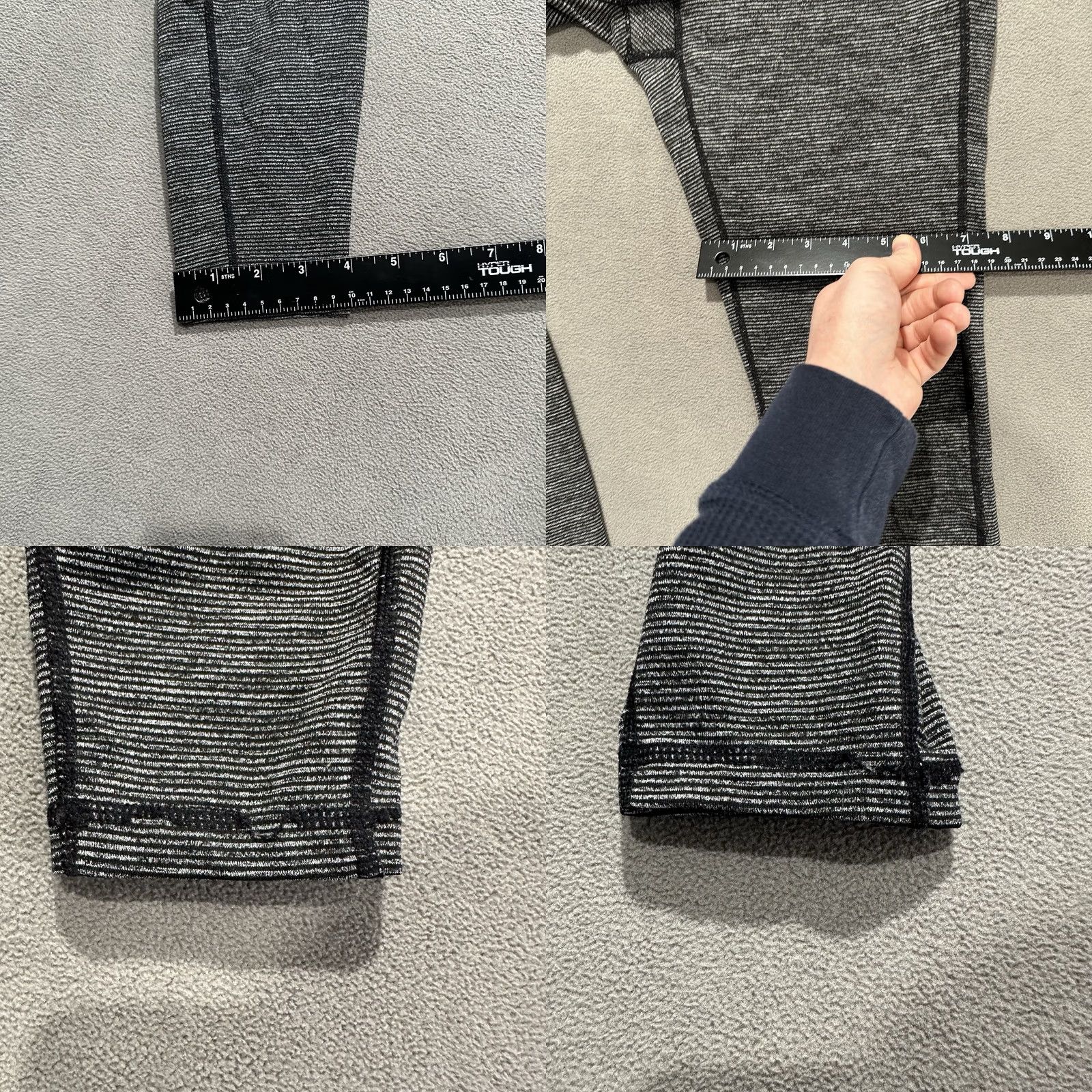 Old Navy Old Navy Leggings Womens Medium Gray Black Striped Go-Dry Stretch GUC Size 32" / US 10 / IT 46 - 9 Thumbnail