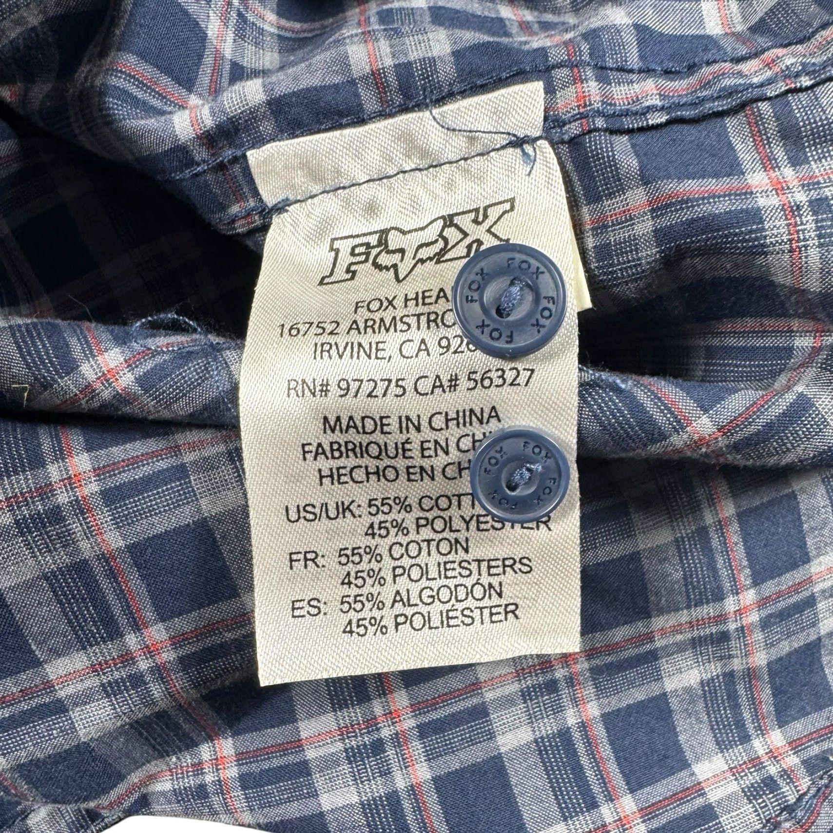 Fox Racing Fox Heritage Fox Racing Shirt Mens Large Plaid Button Up Long Sleeve Skater Utility Premium Casual Clothing Mens Size US L / EU 52-54 / 3 - 5 Thumbnail