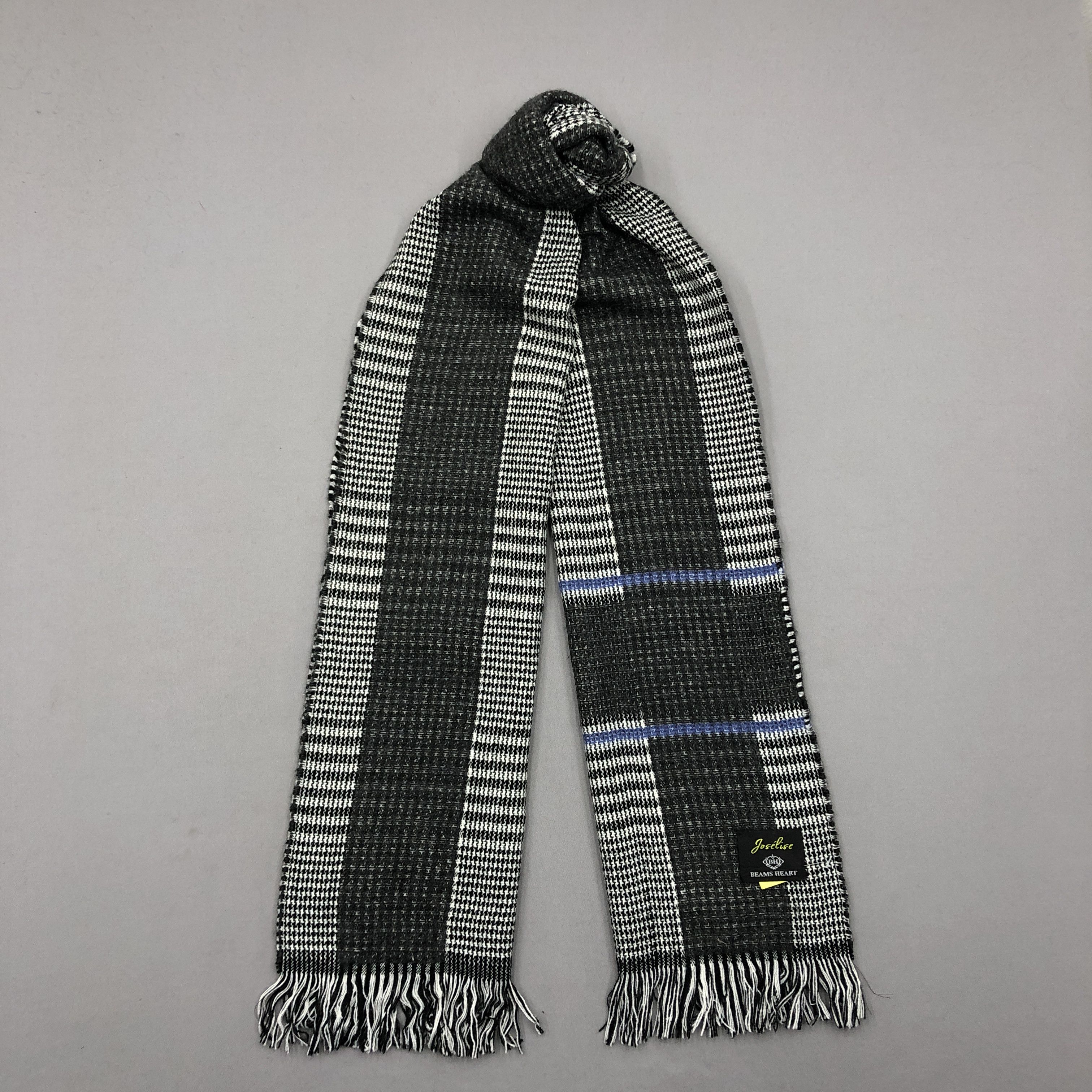 Vintage Beams Scarf Joselise Wool Tartan Plaid Scarves
