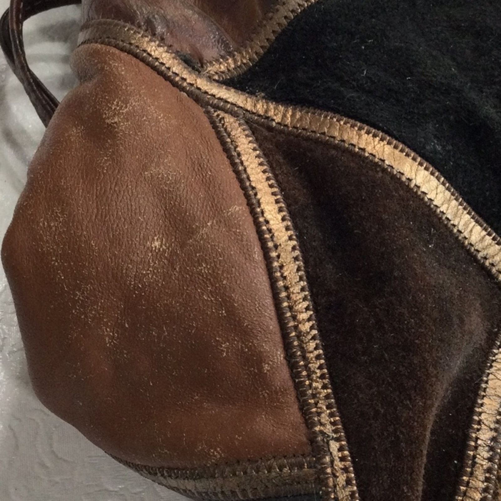 Other Vintage 70's Leather & Patchwork Crossbody Bucket Purse Size ONE SIZE - 16 Thumbnail