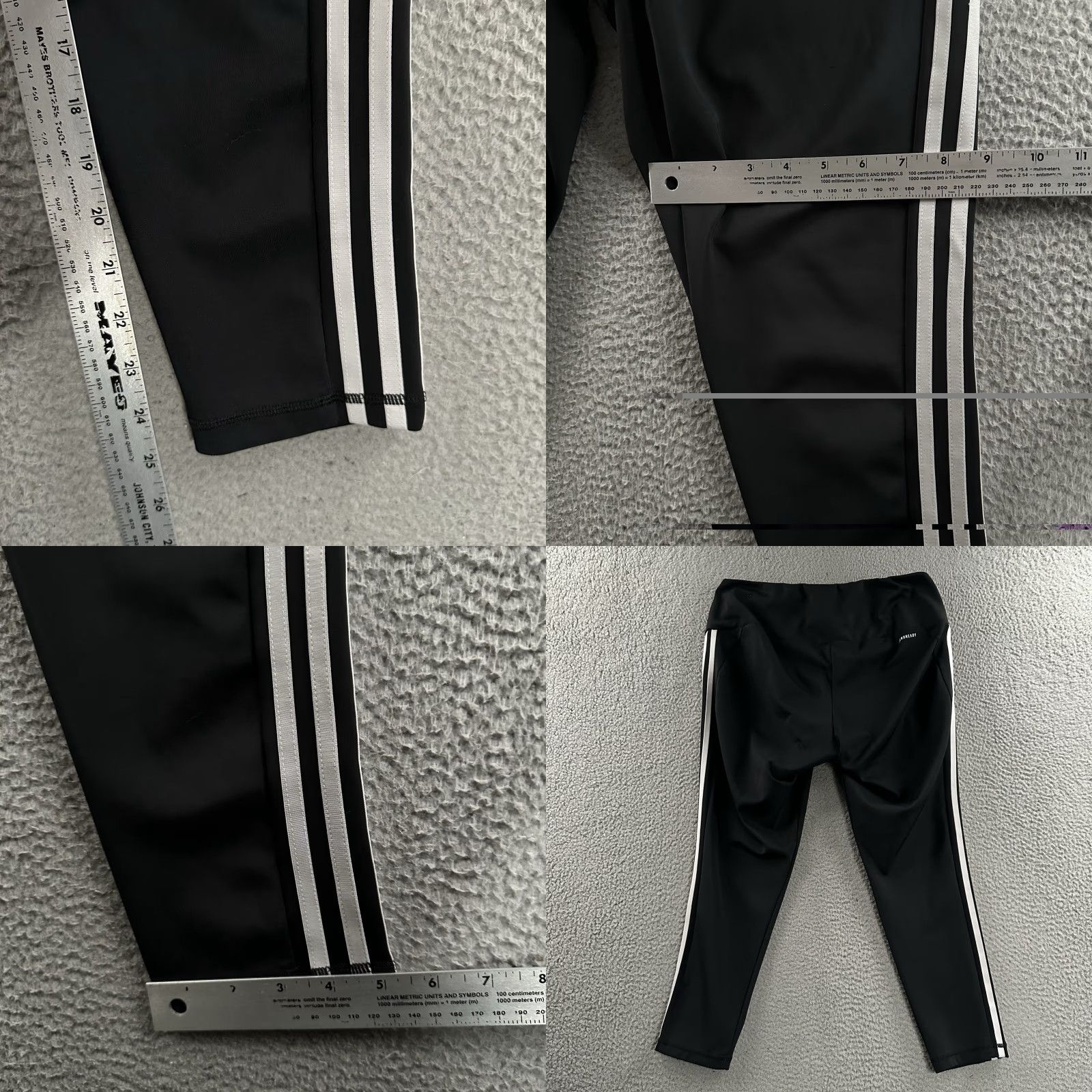 Adidas Adidas Womens Pants Black 2X Aeroready Pull On Striped Polyester Tapered Ankle Pockets Size 40" / US 18 - 8 Thumbnail