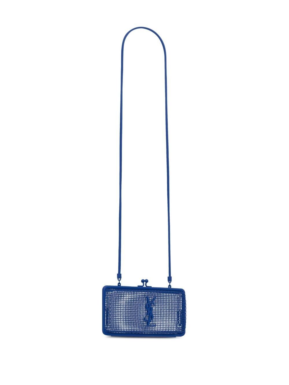 Saint Laurent Paris o1s1wg111224 Size: OS / Evening Cage Metallic Bag in Blue Size ONE SIZE - 4 Thumbnail