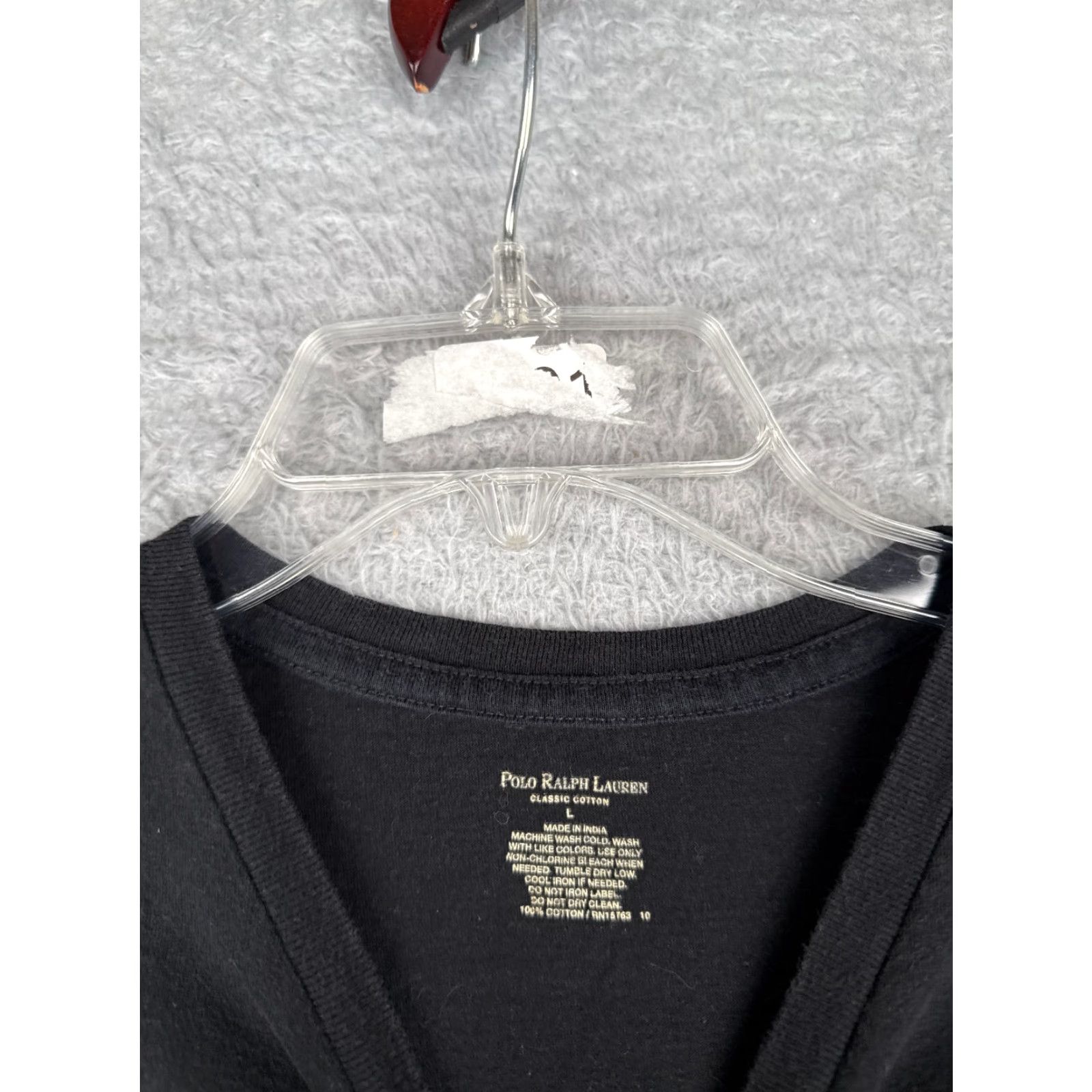 Ralph Lauren VINTAGE Ralph Lauren Polo Shirt Men’s Large Black Short Sleeve Crew Neck 100% Cotton Logo Embroidered Classic American Designer T-Shirt 90s Mens Size US L / EU 52-54 / 3 - 6 Thumbnail