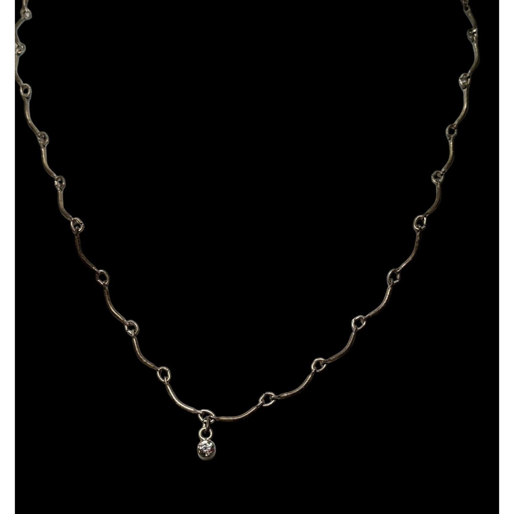 Other Minimalist Rhinestone Curved Bar Necklace Size ONE SIZE - 2 Thumbnail