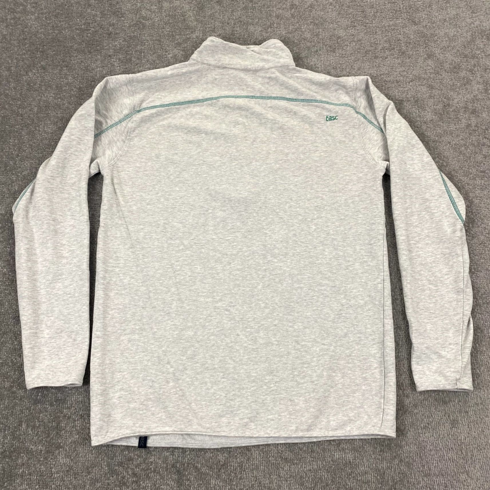 Vintage tasc Performance Sweater Mens Large Heather Gray 1/2 Zip Bamboo Pocket Size US L / EU 52-54 / 3 - 2 Thumbnail