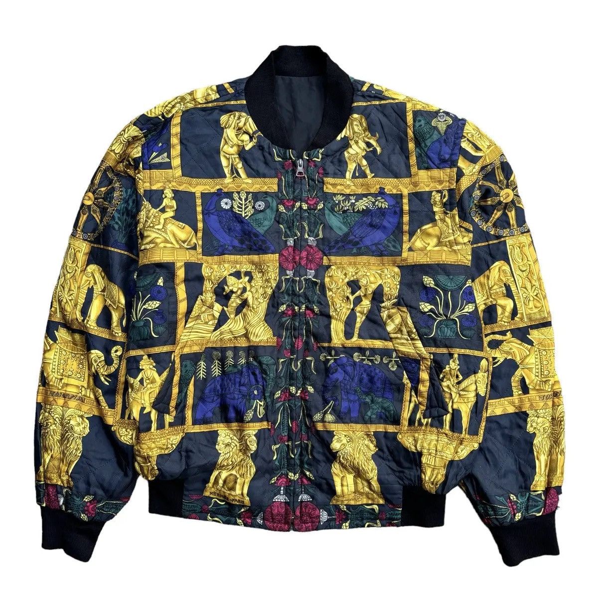 Hermes Vintage Hermes "Torana" Silk Bomber Jacket Size US S / EU 44-46 / 1 - 1 Thumbnail