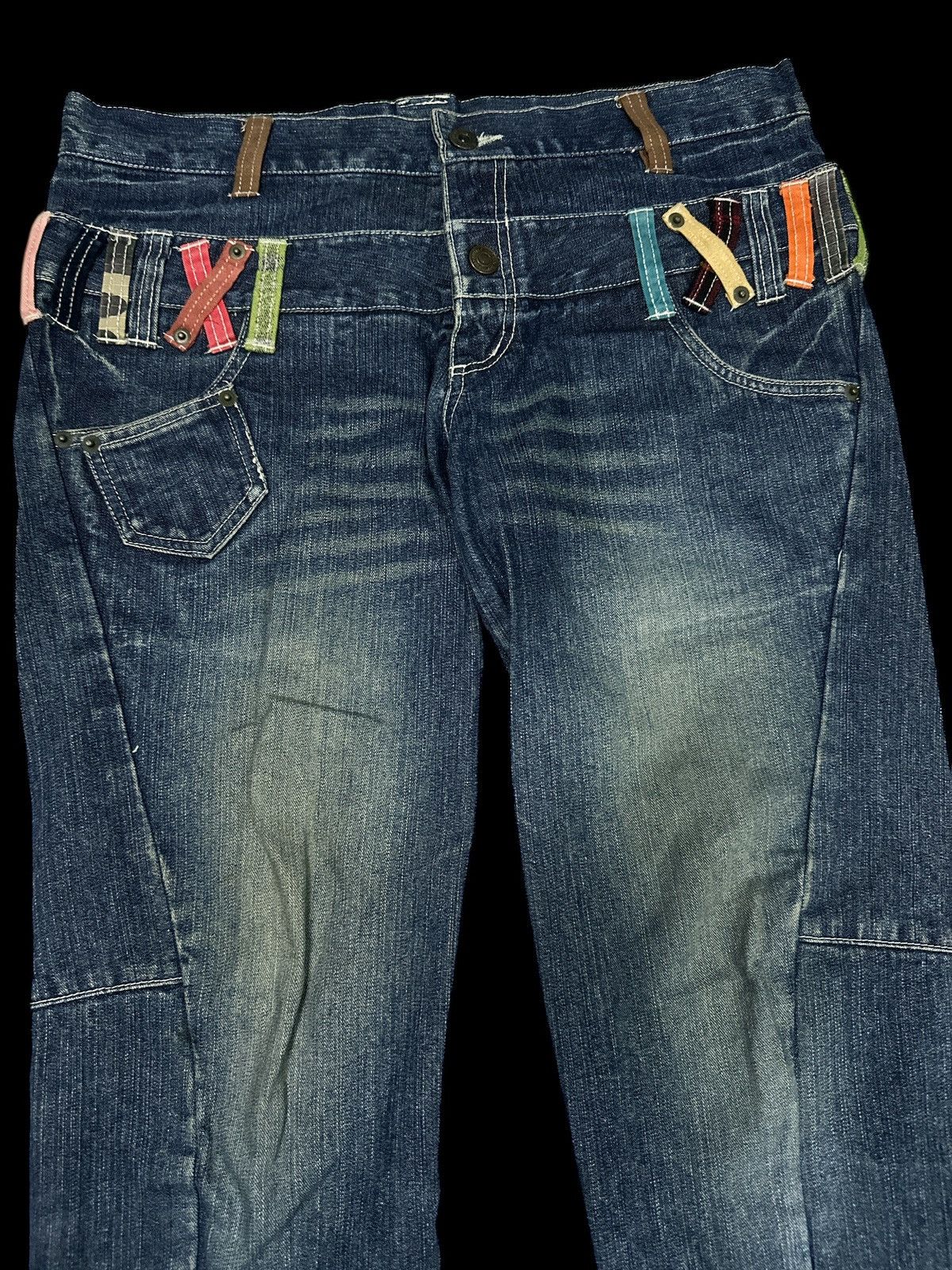 Japanese Brand Twist Legs 🎌💥 Denim Streewear Double Waist 💥 Size US 34 / EU 50 - 2 Thumbnail