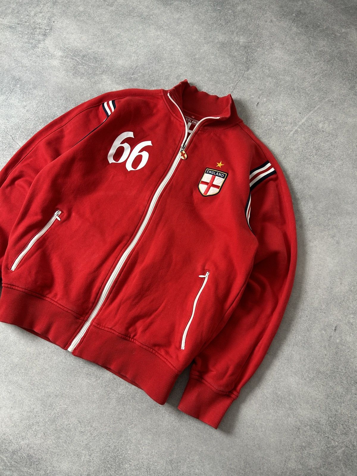 Rugby Ralph Lauren Vintage England 🏴󠁧󠁢󠁥󠁮󠁧󠁿 soccer rugby track jacket mens red Size US XL / EU 56 / 4 - 3 Thumbnail
