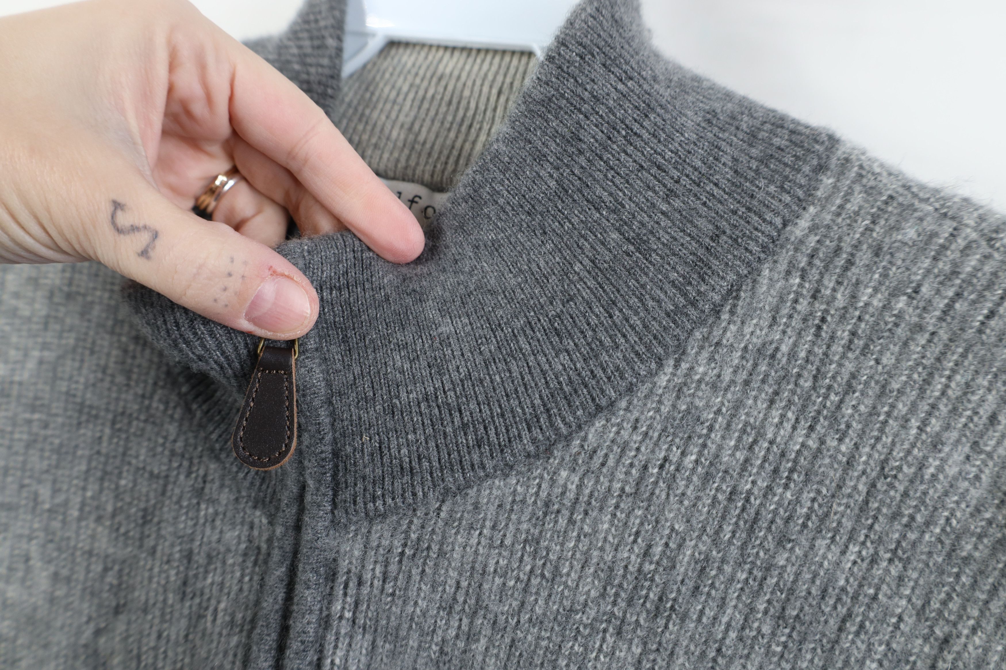 Vintage Vintage Y2K Streetwear Cashmere Ribbed Knit Half Zip Sweater Size US L / EU 52-54 / 3 - 8 Thumbnail