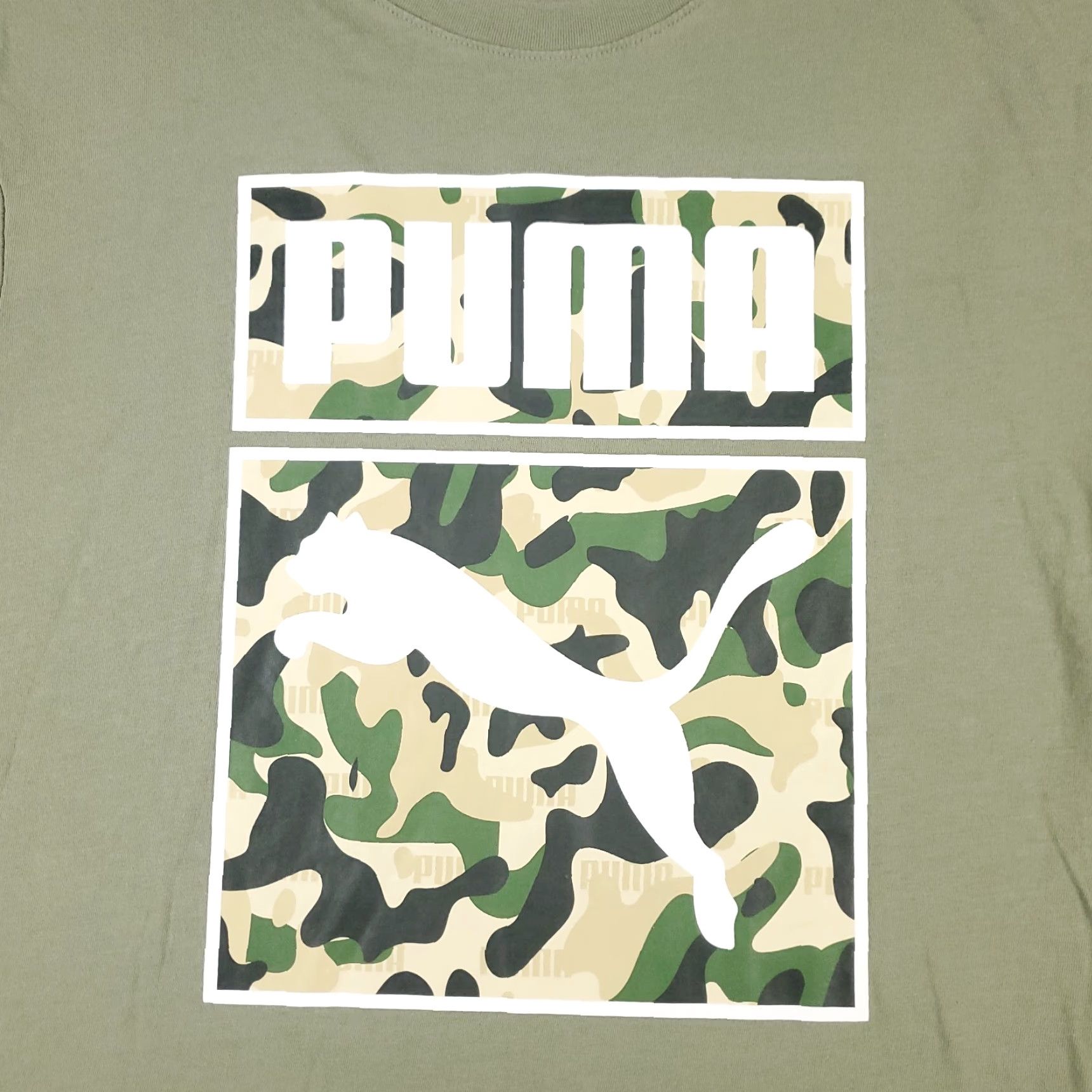 Puma PUMA T Shirt Mens Size L Beige Casual Short Sleeve Adult Regular Fit Logo Cotton Blend Size US L / EU 52-54 / 3 - 2 Thumbnail