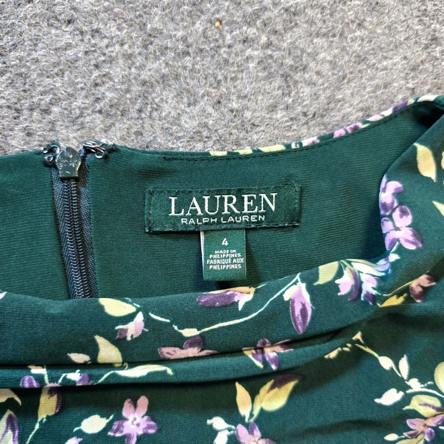 Ralph Lauren Lauren Ralph Lauren Dress Womens Size 4 Green Floral Stretchy Career Cocktail Size S / US 4 / IT 40 - 3 Thumbnail