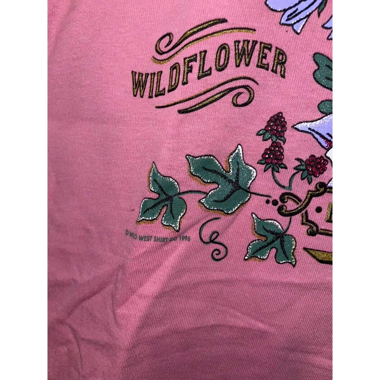 Jerzees Vintage Wyoming Wildflower Shirt Big Horn Pink Tee VTG 90s S Size US S / EU 44-46 / 1 - 6 Thumbnail