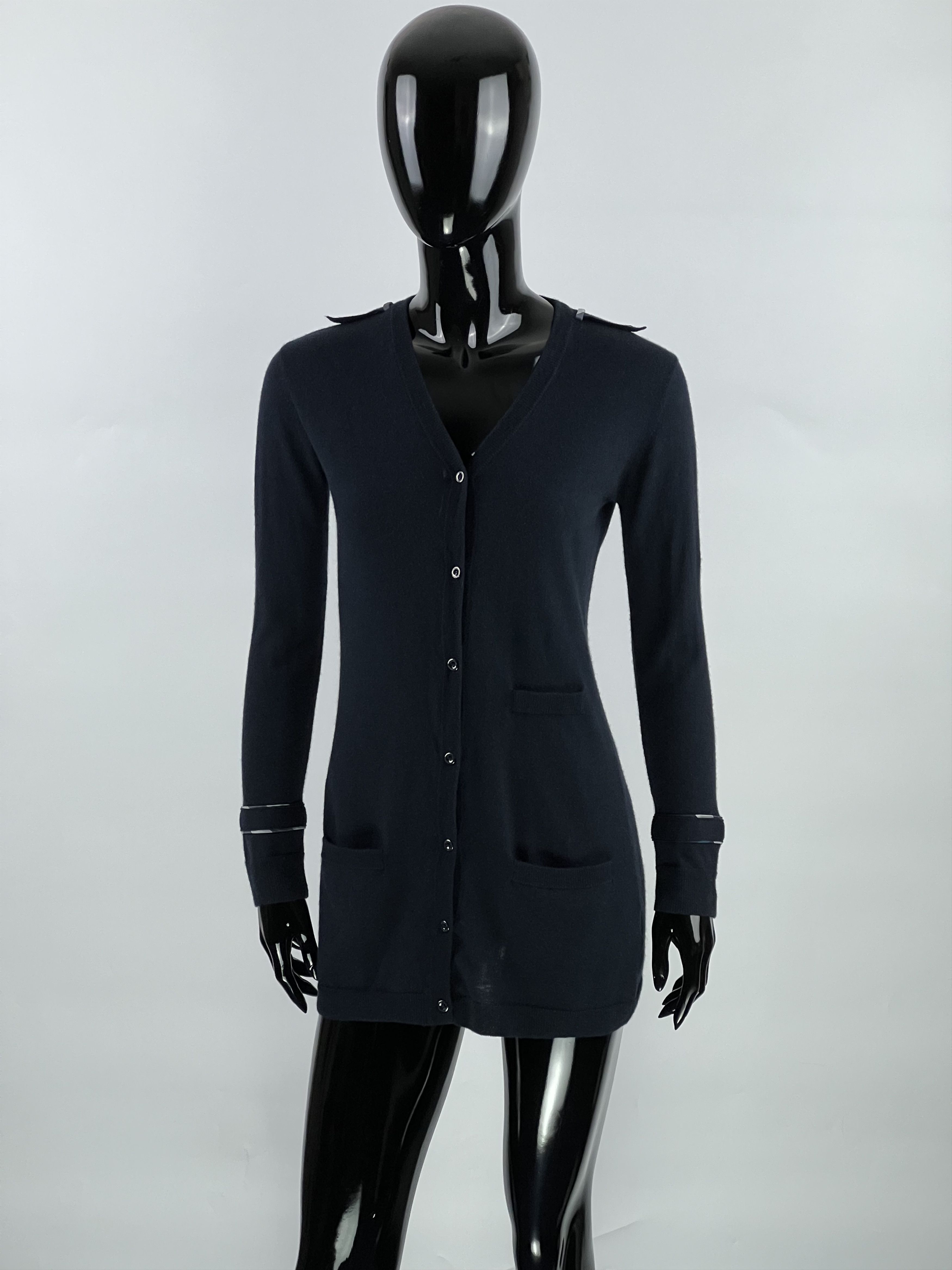 Burberry Women's Navy Blue Wool Cardigan Size XS