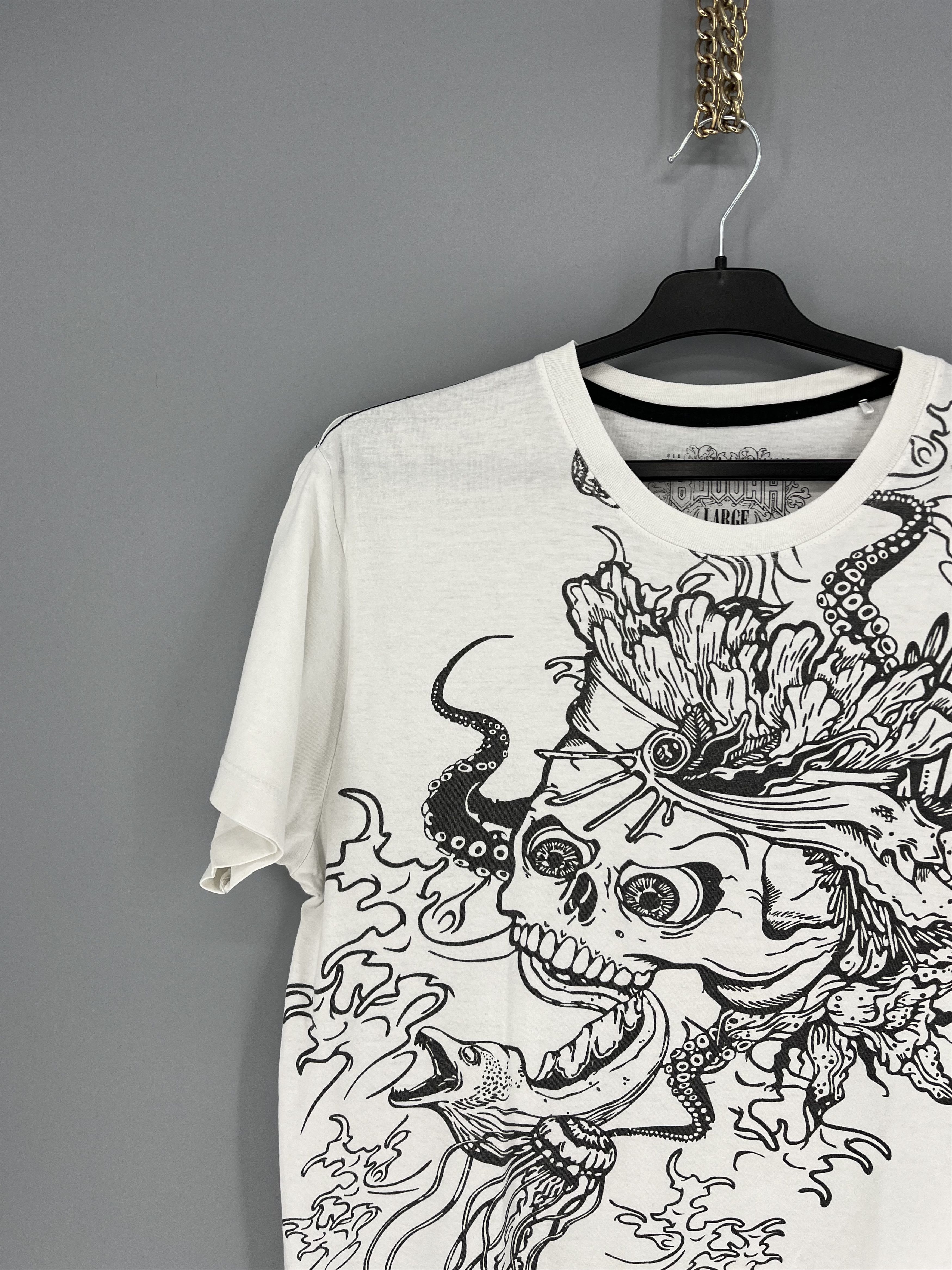 Vintage Vintage Big Buddha Skull Affliction Style Cyber-Y2K Tee Size US L / EU 52-54 / 3 - 4 Thumbnail