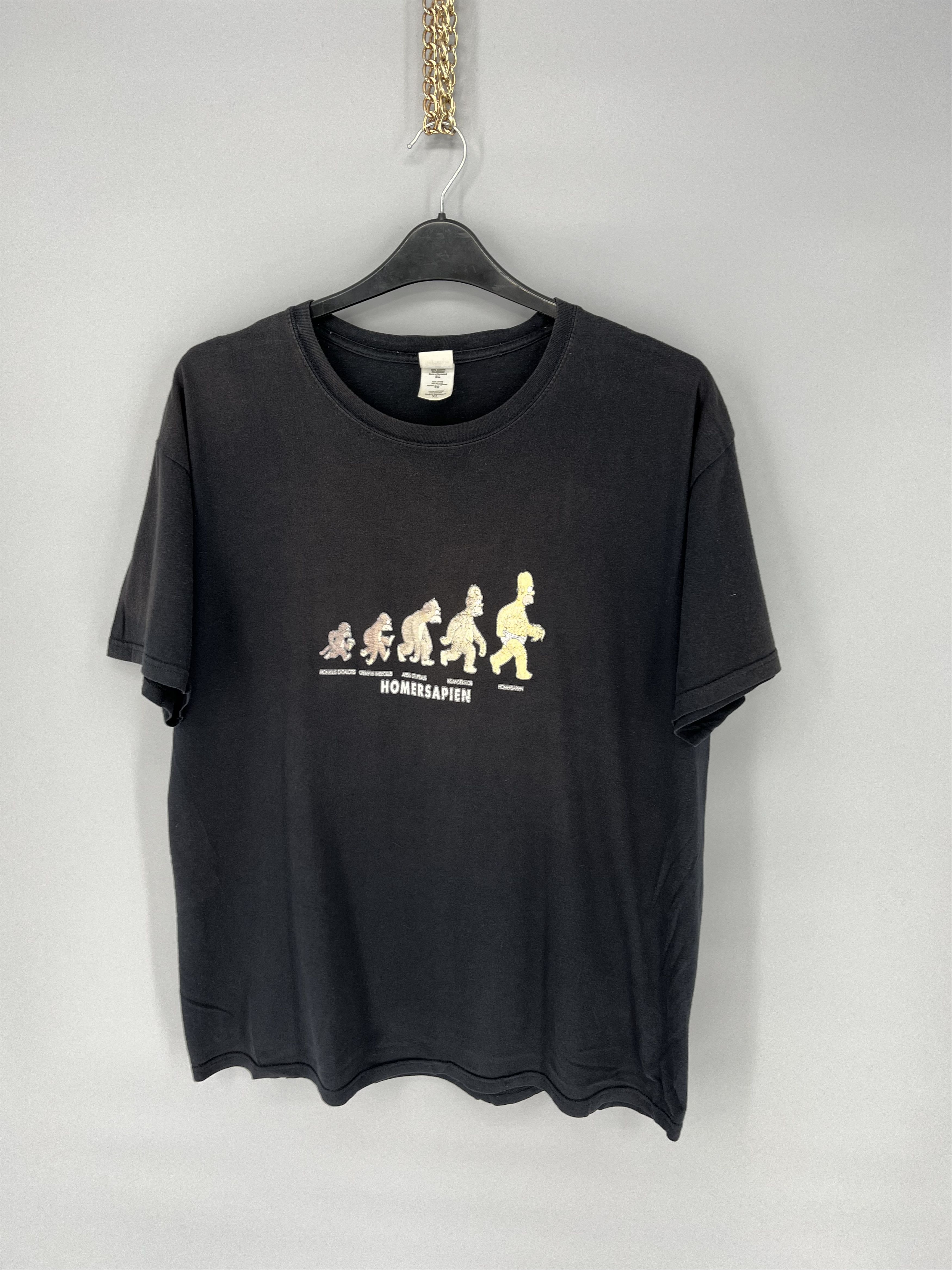 The Simpsons intage Homersapien Simpsons Black T-Shirt Y2K 90S Size US XL / EU 56 / 4 - 3 Thumbnail
