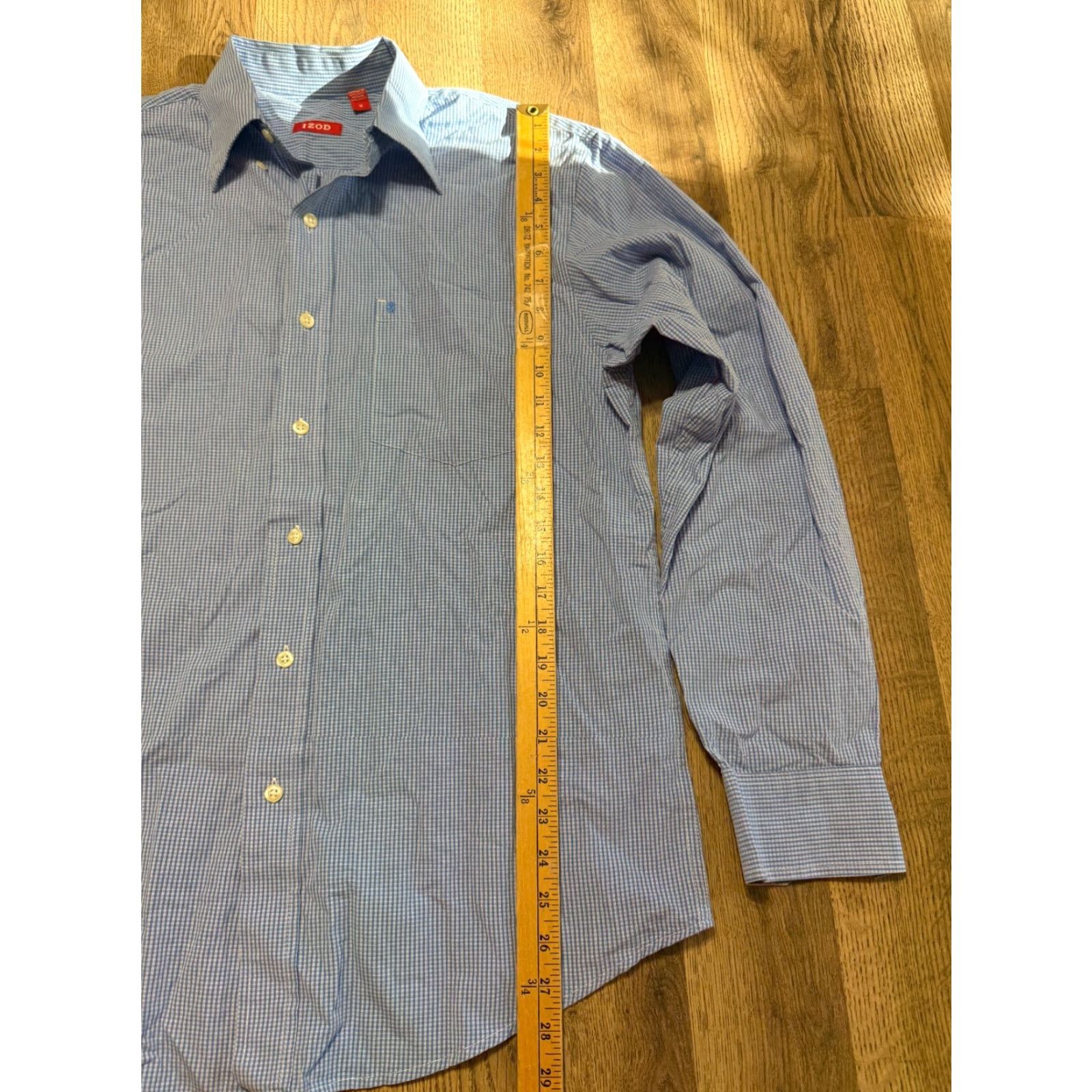 Izod IZOD Shirt Mens Medium Blue Striped Long Sleeve Button Up Collared Size US M / EU 48-50 / 2 - 7 Thumbnail