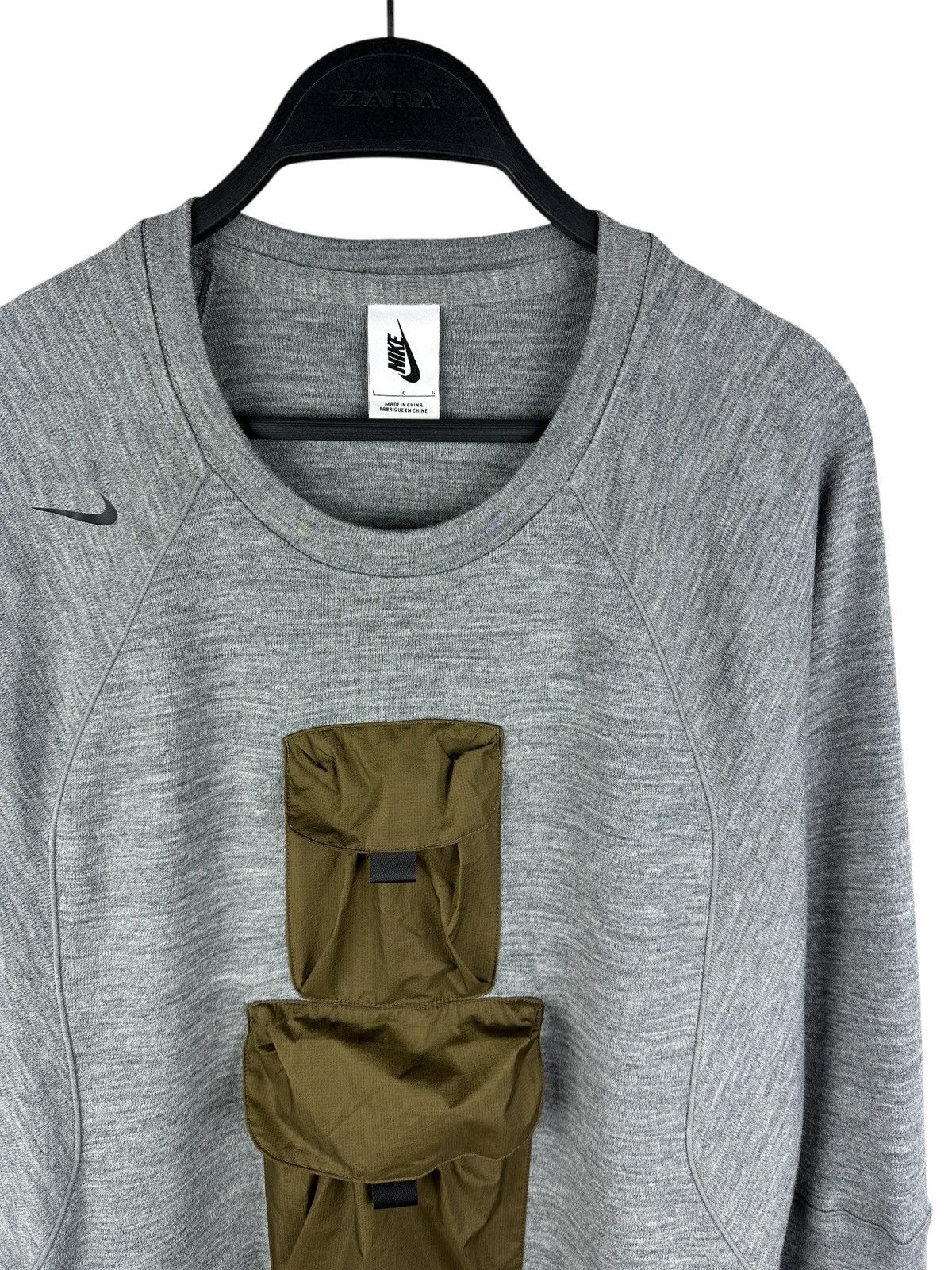 Nike Nikelaab AAE 1.0 Men’s Crew Sweatshirt Dark Grey Heather Size US L / EU 52-54 / 3 - 3 Thumbnail