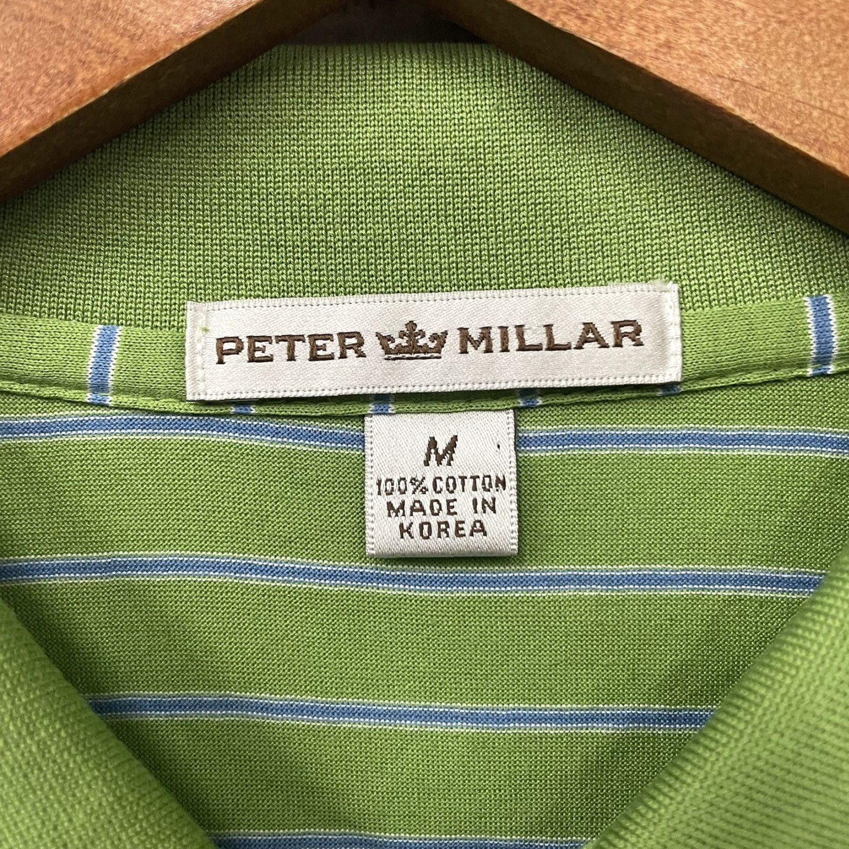 Peter Millar Peter Millar Polo Shirt Striped 100% Cotton Mens Size M Green Size US M / EU 48-50 / 2 - 4 Thumbnail