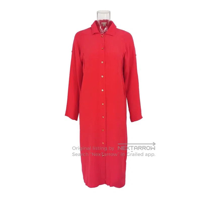 Hermes Hermes Women's red silk dress/long shirt, loose fit Size XS / US 0-2 / IT 36-38 - 1 Thumbnail