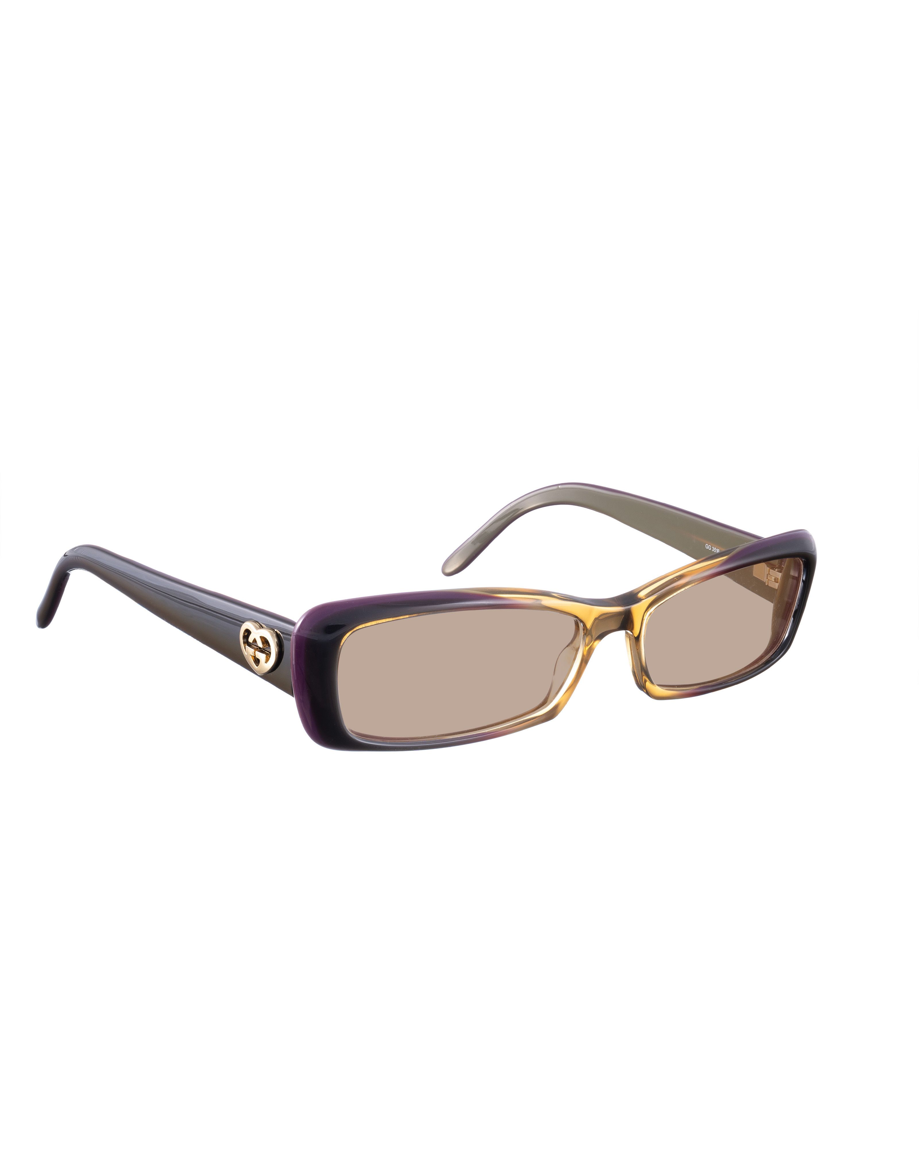 Gucci Gucci 00s Cat Eye Brown Sunglasses with Hearts Size ONE SIZE - 1 Thumbnail