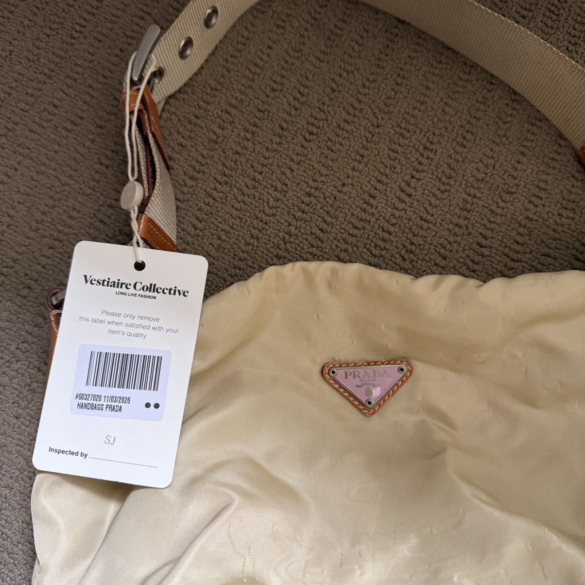 Prada Authenticated ✅ Prada Beige Shoulder Bag 💗 Made in Italy Size ONE SIZE - 16 Thumbnail