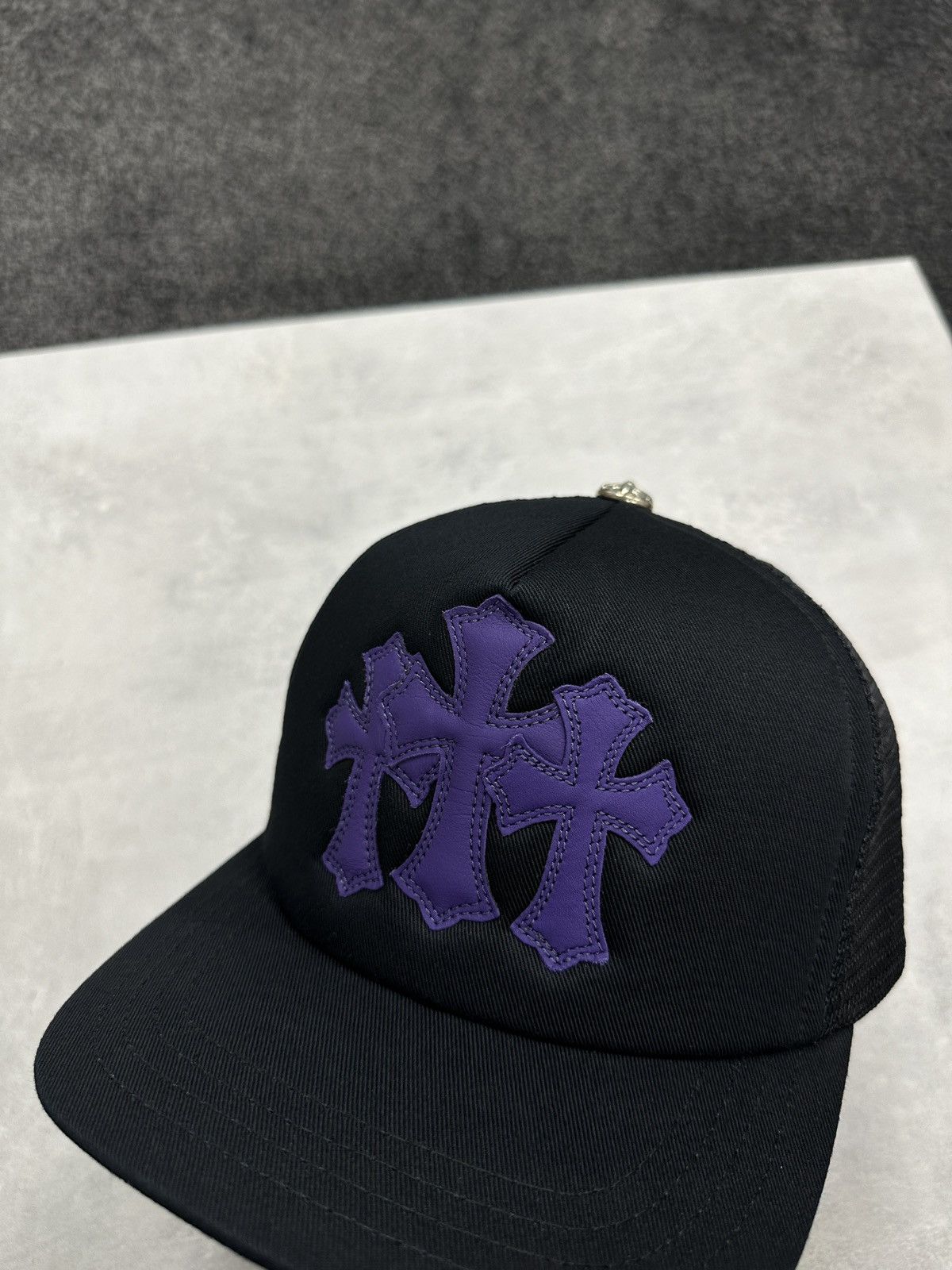 Chrome Hearts Chrome Hearts St Barth 3 Cross Trucker Cap Black Purple Size ONE SIZE - 3 Thumbnail